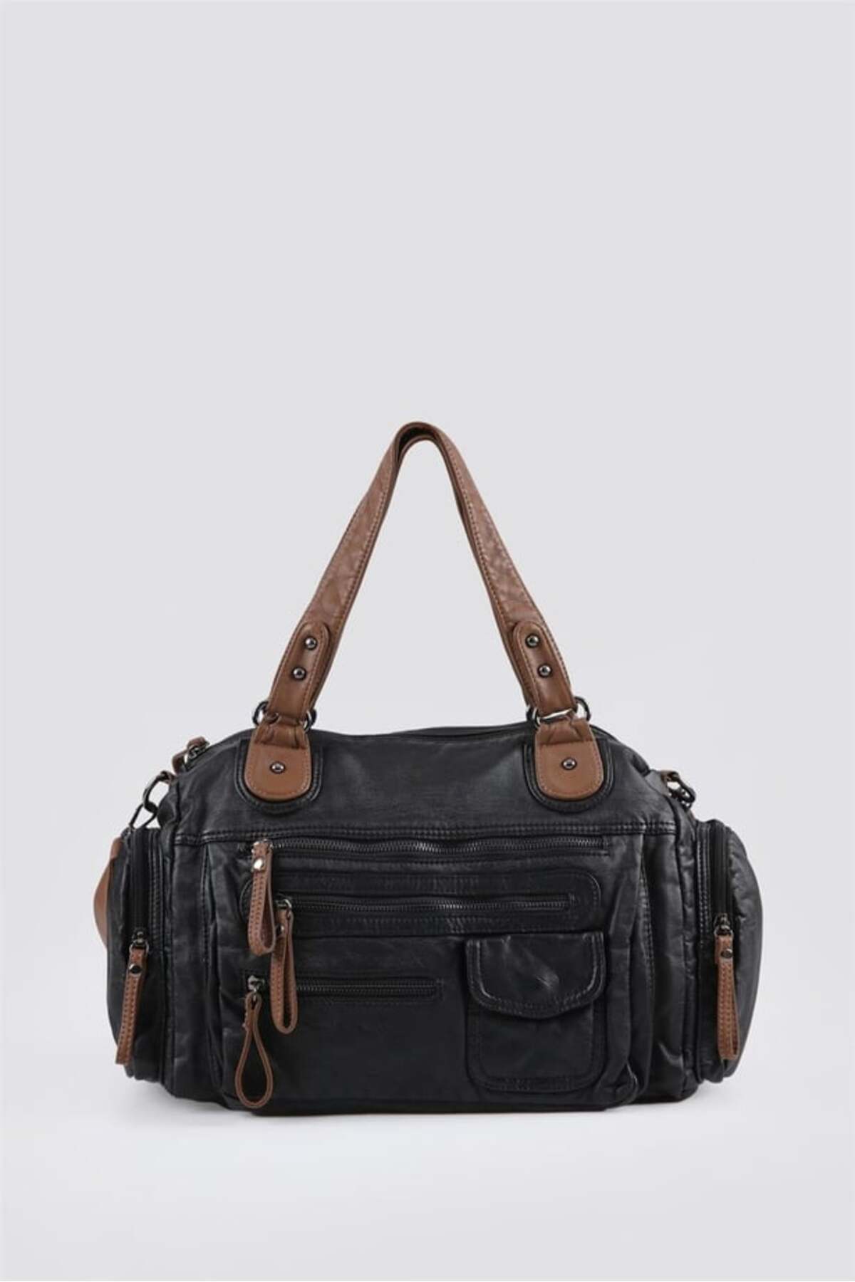 ÇÇS-Soft Texture Wash Leather Hand and Shoulder Bag 3