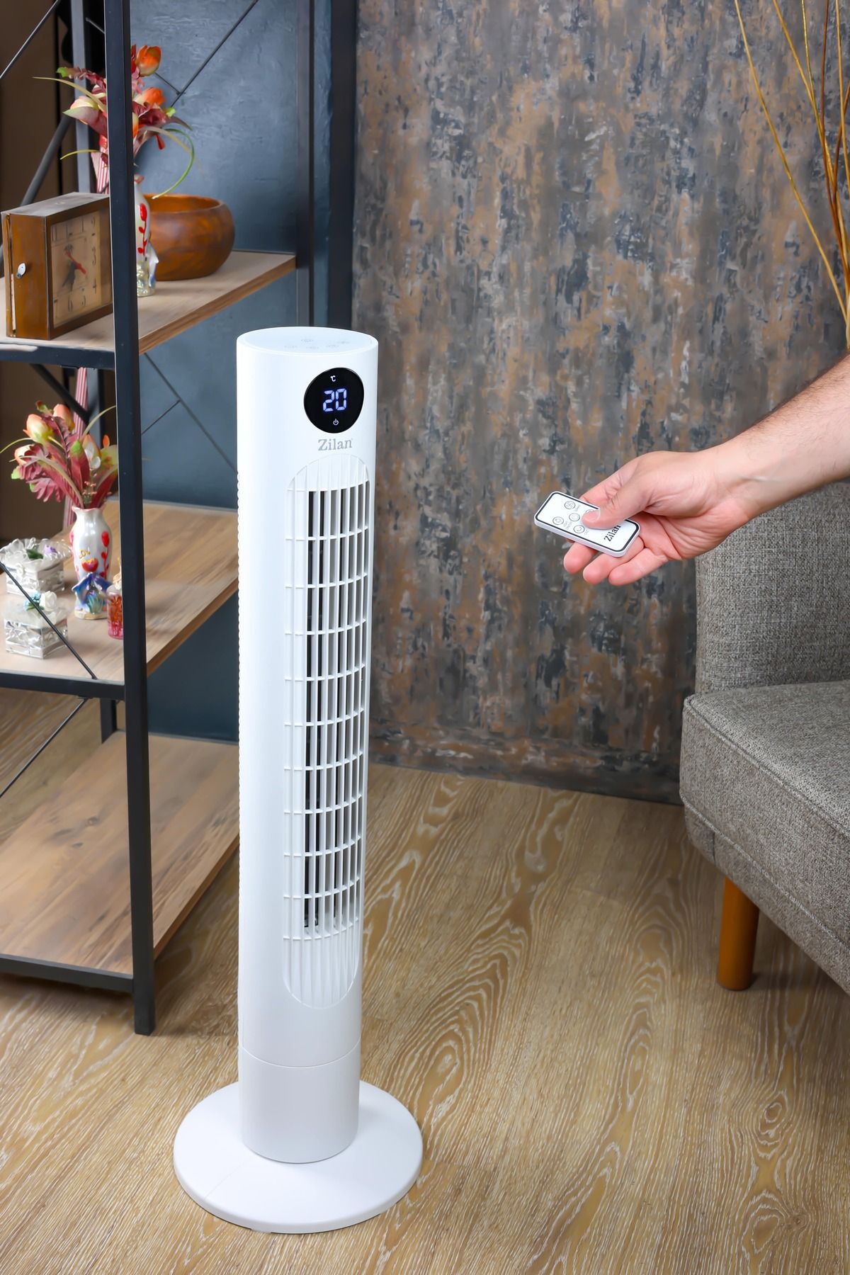 Zilan-Tower Fan Zln1023, Led Display, Timer, 3 Speeds, 3 Preset Modes, 60w 8