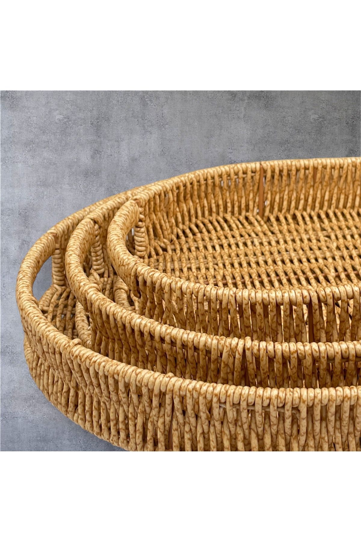 YzHome-Only Large Size Oval Wicker Tray Serving Presentation Tray Organizer Organizer 43*29cm 5