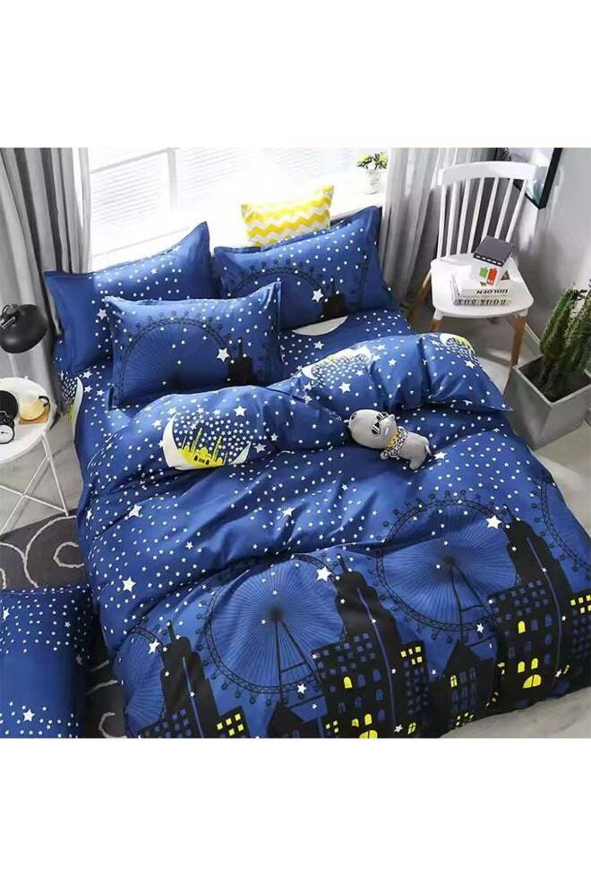 COOYA-4-Piece Floral Printed Duvet Cover Set, Luxury Polyester Microfiber Soft Feeling with Pillow Case 2