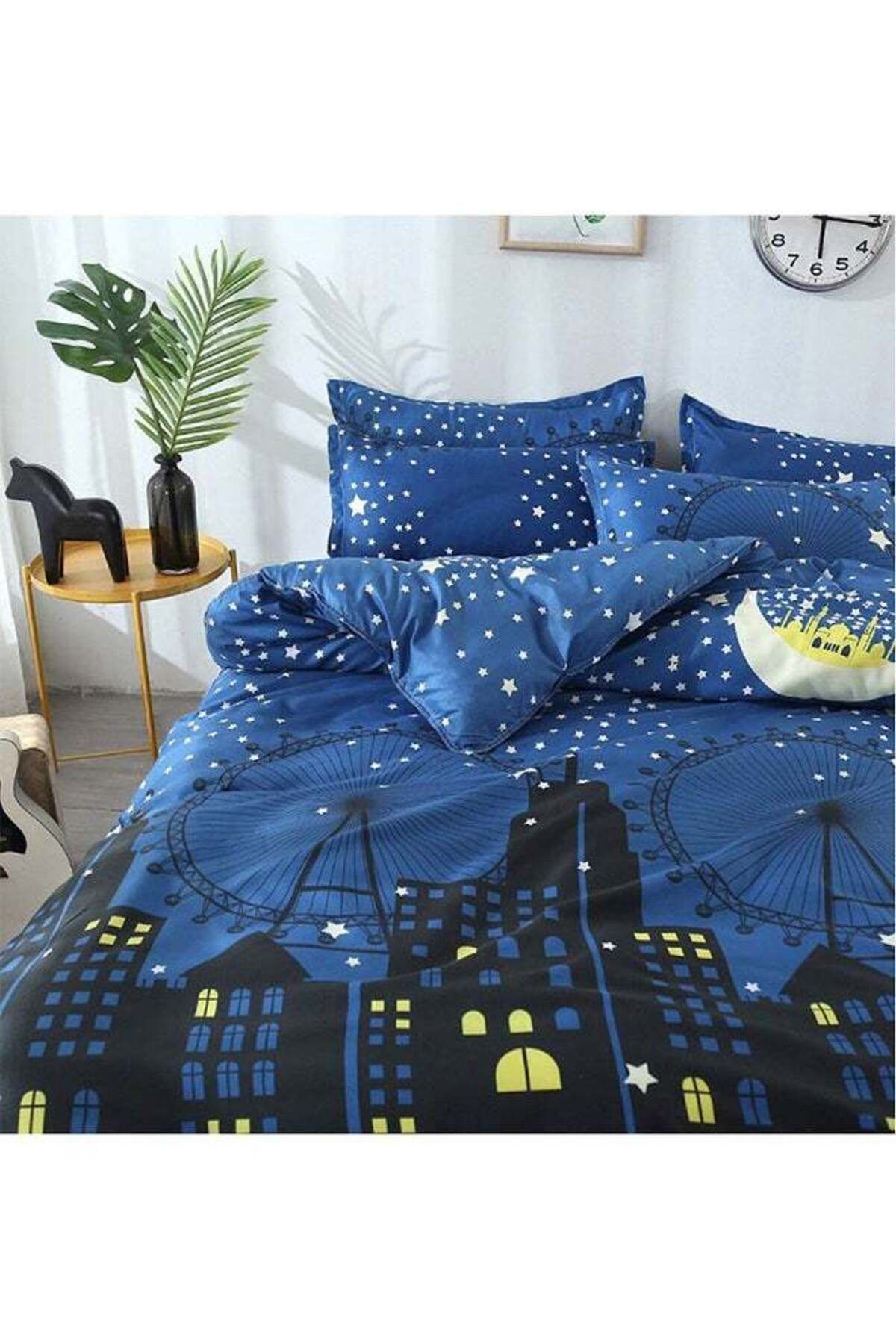 COOYA-4-Piece Floral Printed Duvet Cover Set, Luxury Polyester Microfiber Soft Feeling with Pillow Case 7