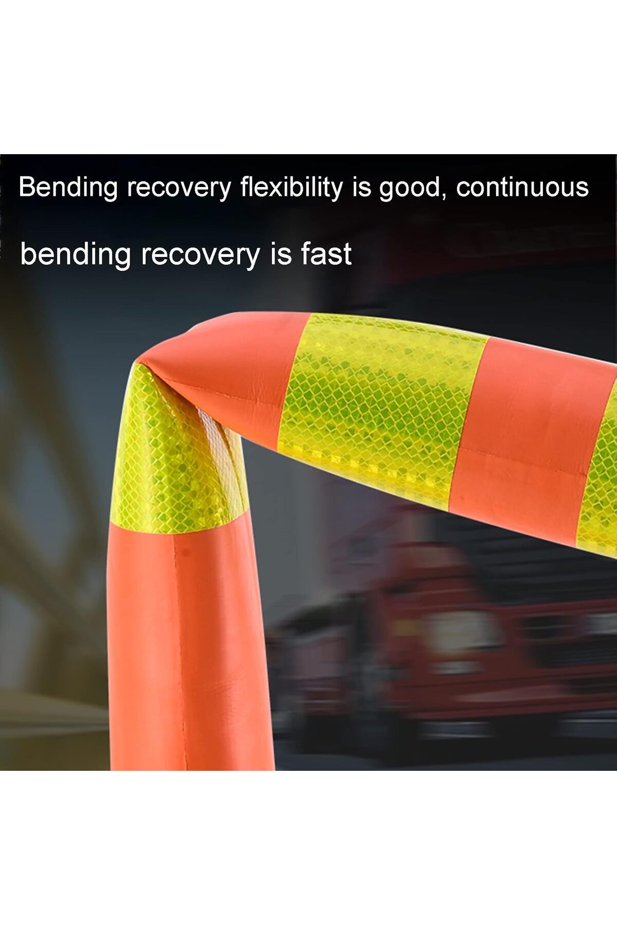 4 قطعة من عامود سلامة مرور قابل للطي بارتفاع 72 سم مع شريط عاكس | أعمدة  والحواجز الأمنية