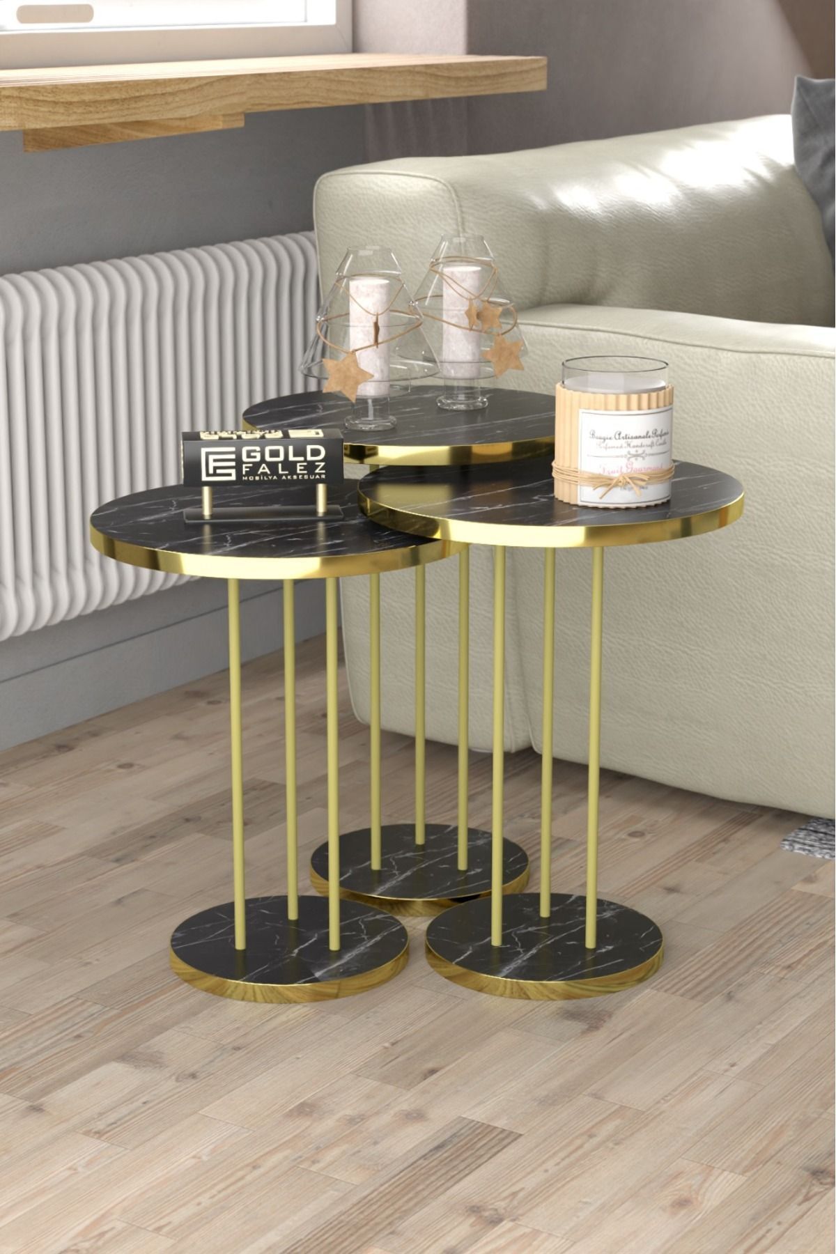 pazarella Zigon Sehpa Terra Bendir Gold