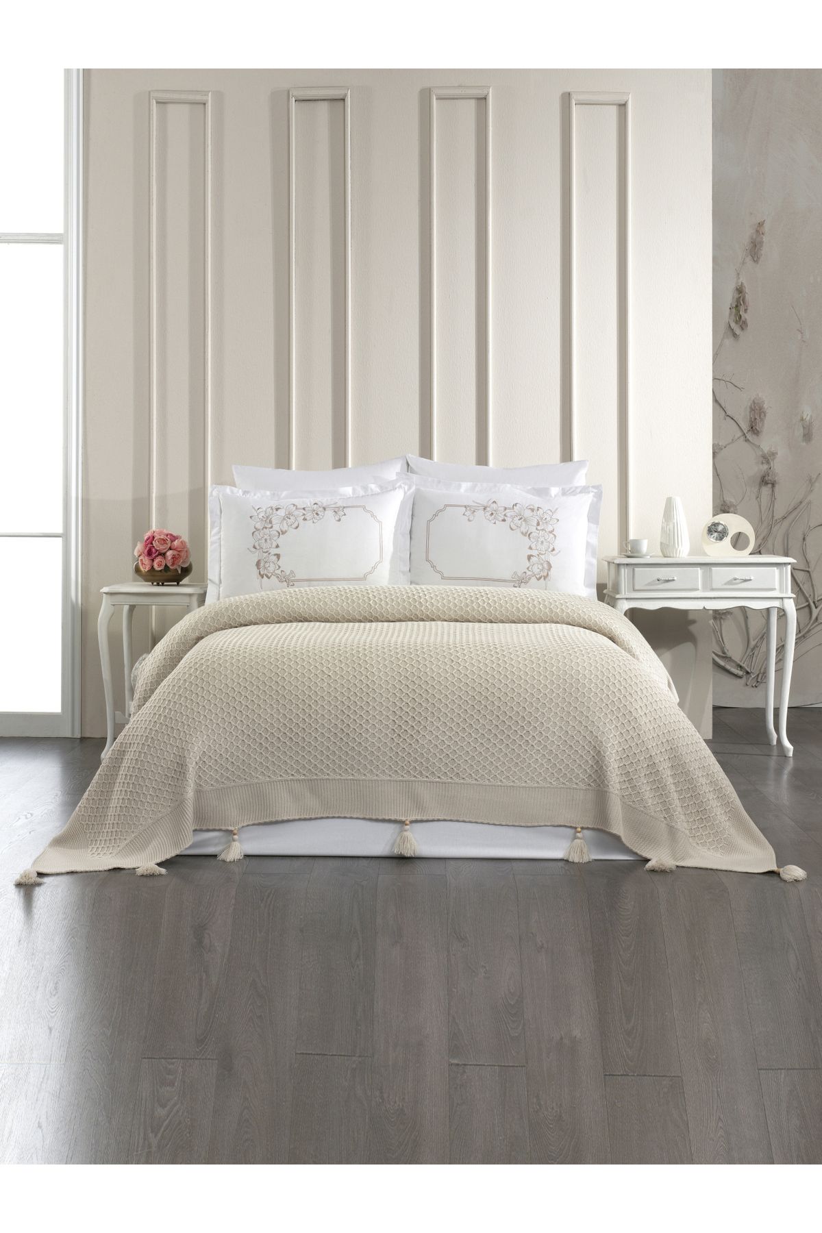 Levanzo-6 Piece Knitted Blanket Set Dolce Stone 1