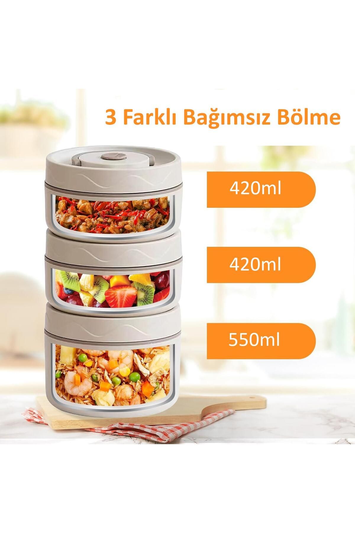 valkyrie-304 مجموعة حاوية طعام معزولة حراريًا من الفولاذ 2 × 420 مل 550 مل مع حقيبة 4