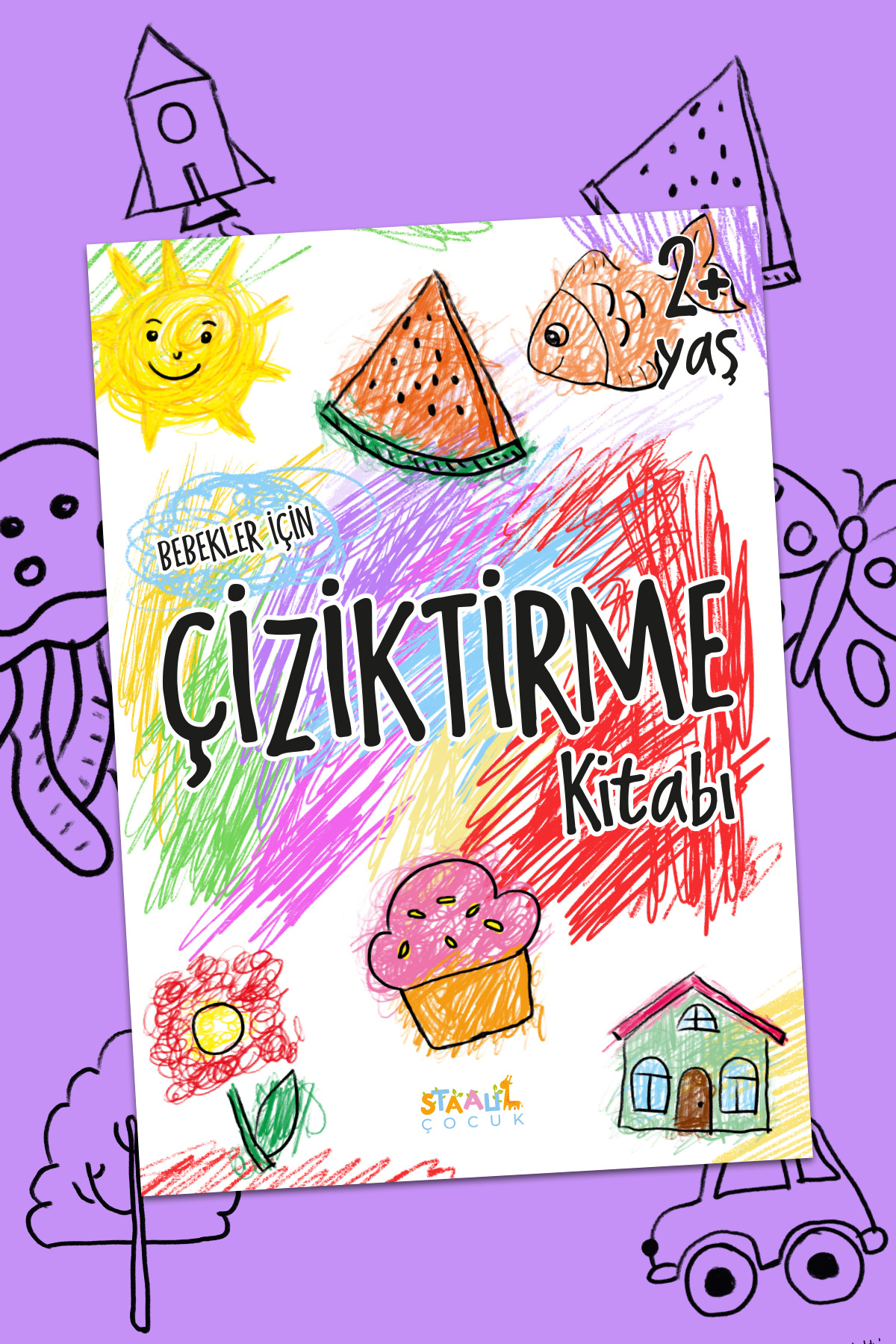 STAAU Çocuk Boyamaya Başlangıç - Bebek Boyama Kitapları Seti (3 Kitap) (Çiziktirme - Hayvanlar - Meyveler) fotoğrafı 4 (önizleme)