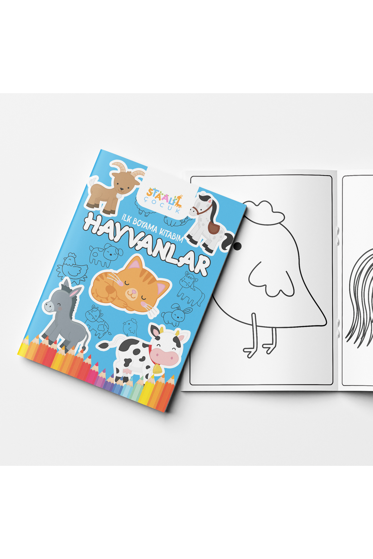 STAAU Çocuk Boyamaya Başlangıç - Bebek Boyama Kitapları Seti (3 Kitap) (Çiziktirme - Hayvanlar - Meyveler) fotoğrafı 2 (önizleme)