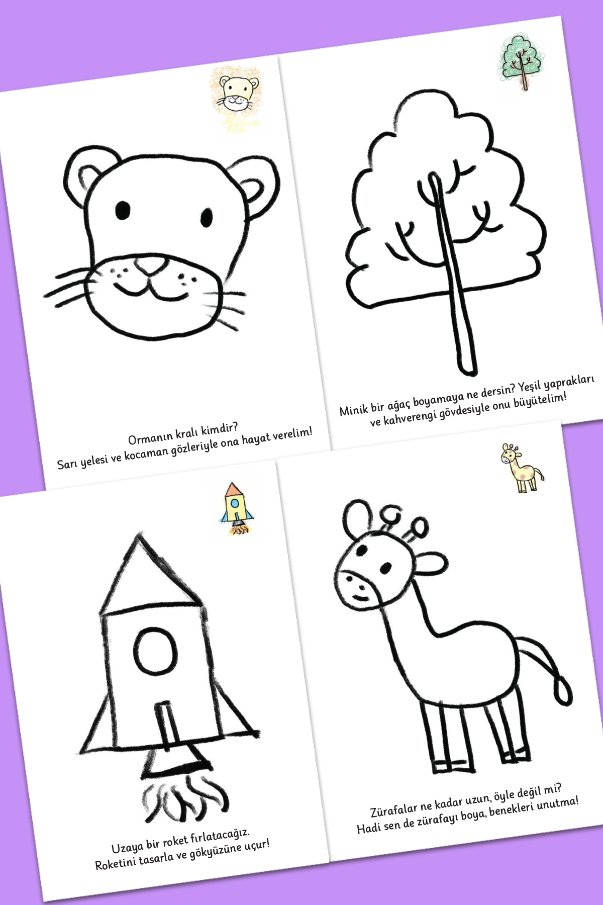 STAAU Çocuk Boyamaya Başlangıç - Bebek Boyama Kitapları Seti (3 Kitap) (Çiziktirme - Hayvanlar - Meyveler) fotoğrafı 5 (önizleme)