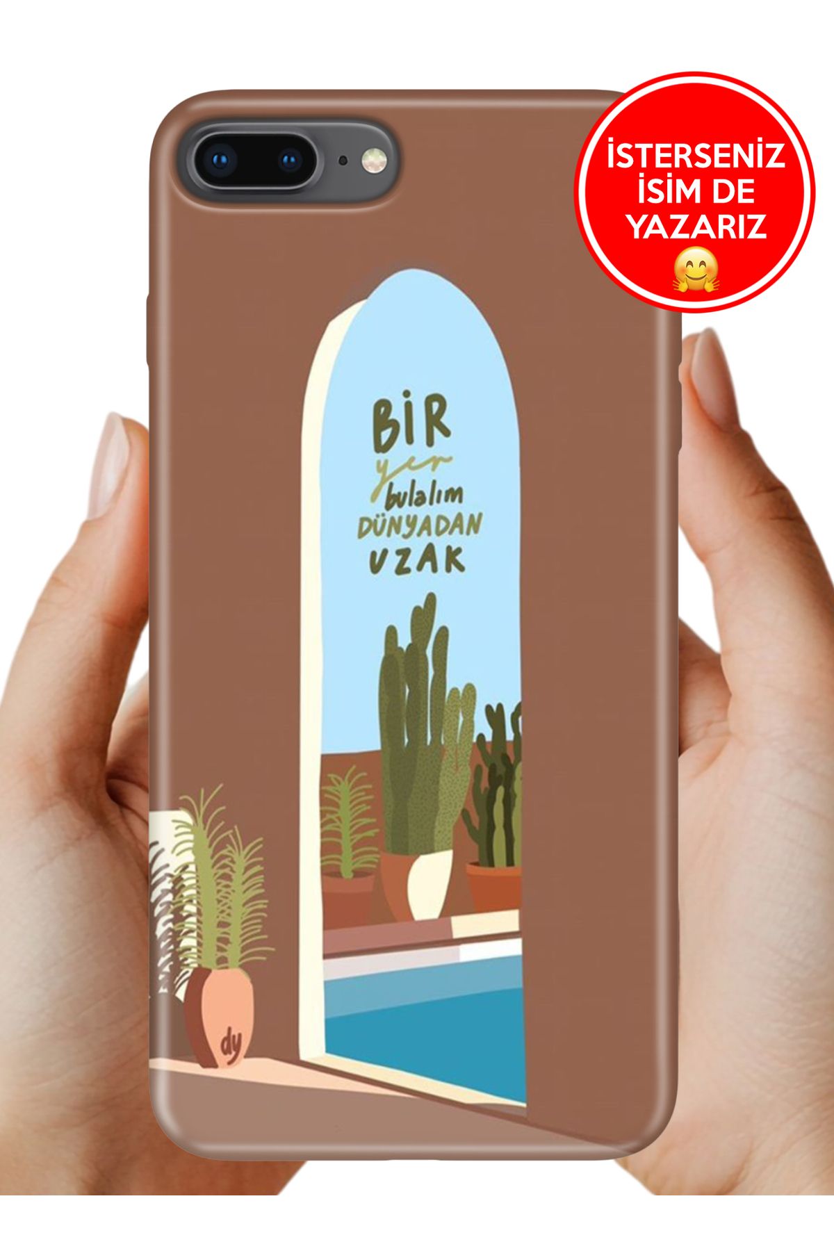 Cekuonline iPhone 7 Plus - 8 Plus Kılıf Baskılı Life Style Kapak Silikon Dünyadan Uzak