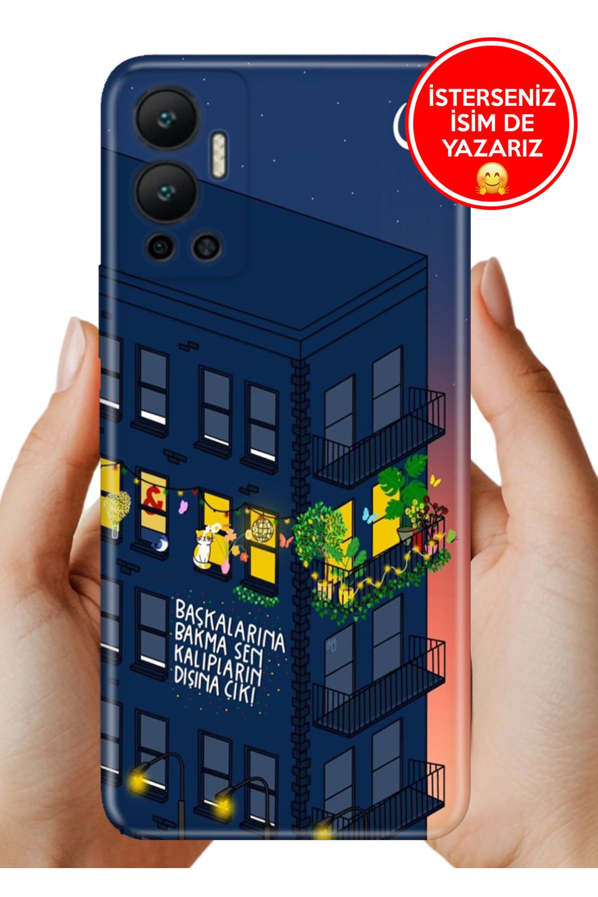 Cekuonline İnfinix Hot 12 Kılıf Cekuform Desenli Art Silikon Başkalarına Bakma