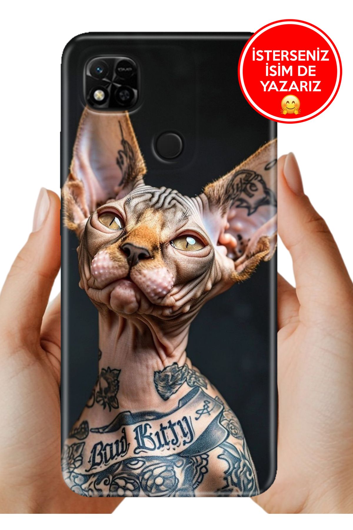 Cekuonline Xiaomi Redmi 10A Kılıf Baskılı Life Style Kapak Silikon TattooCat