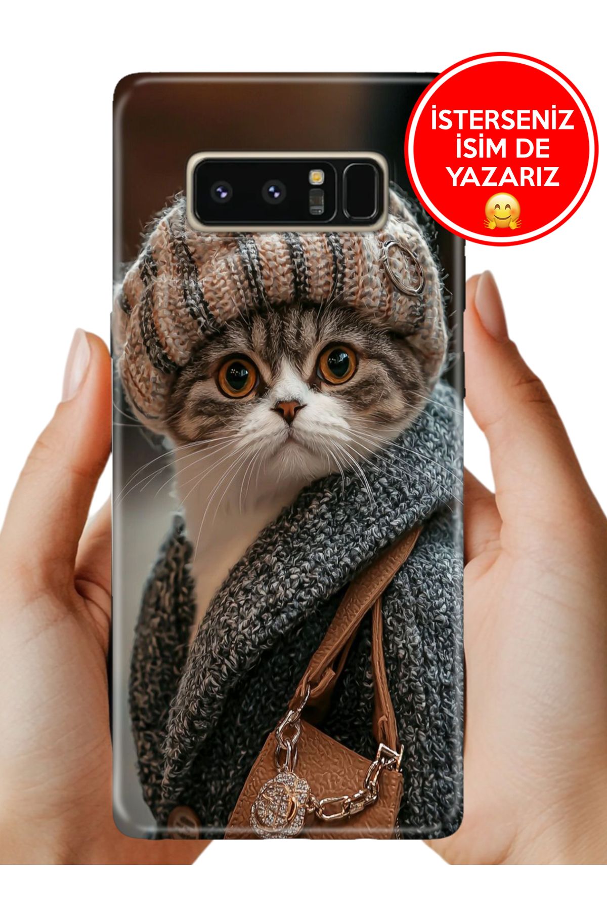 Cekuonline Galaxy Note 8 Kılıf Baskılı Life Style Kapak Silikon Parisli Kedi