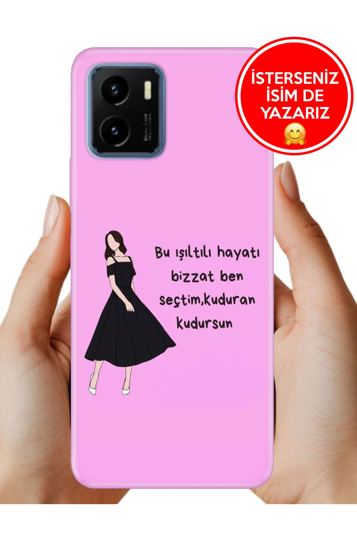 Cekuonline Vivo Y15S Kılıf Cekuform Desenli Art Silikon Ben Seçtim