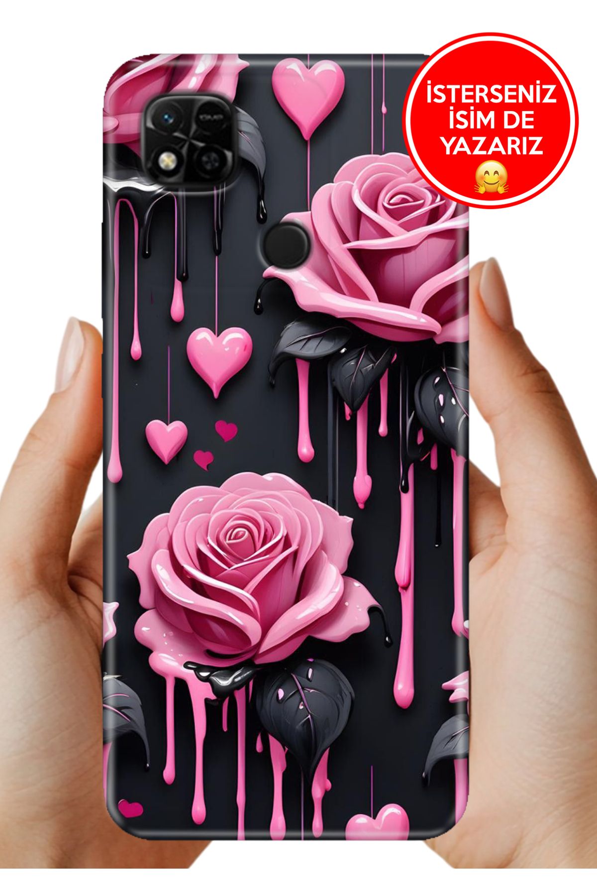 Cekuonline Xiaomi Redmi 10A Kılıf Baskılı Life Style Kapak Silikon Akan Güller