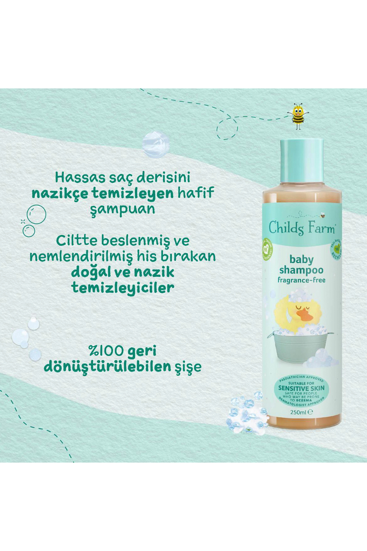 Childs Farm Parfüm İçermeyen 2'li Bebek Şampuanı Ve Banyo Köpüğü 250ml fotoğrafı 6 (önizleme)