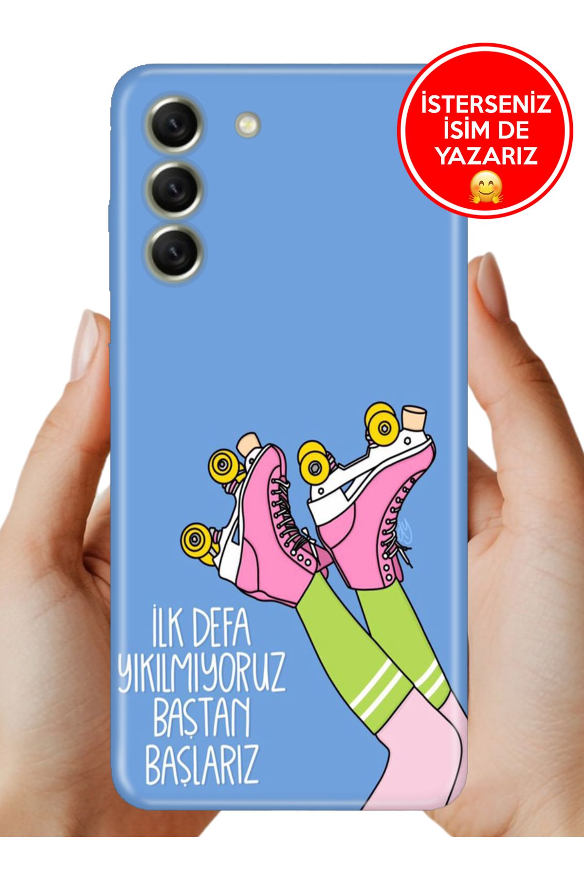 Cekuonline Samsung Galaxy S21 FE Kılıf Cekuform Desenli Art Silikon Baştan Başlarız