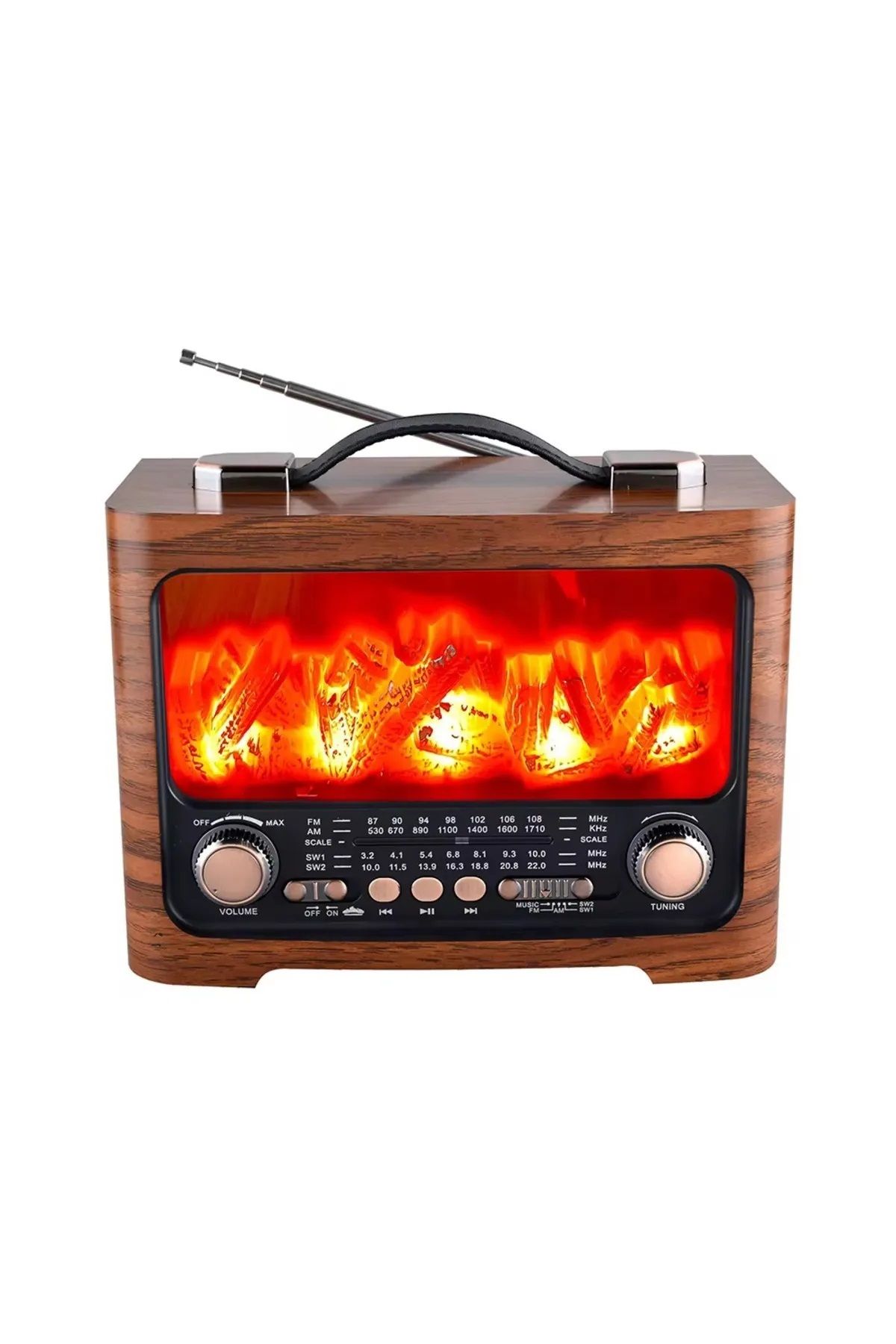 Rt-733 Şömine Görünümlü Nostaljik Bluetooth-usb-sd Radyo Mp3 Müzik Kutusu