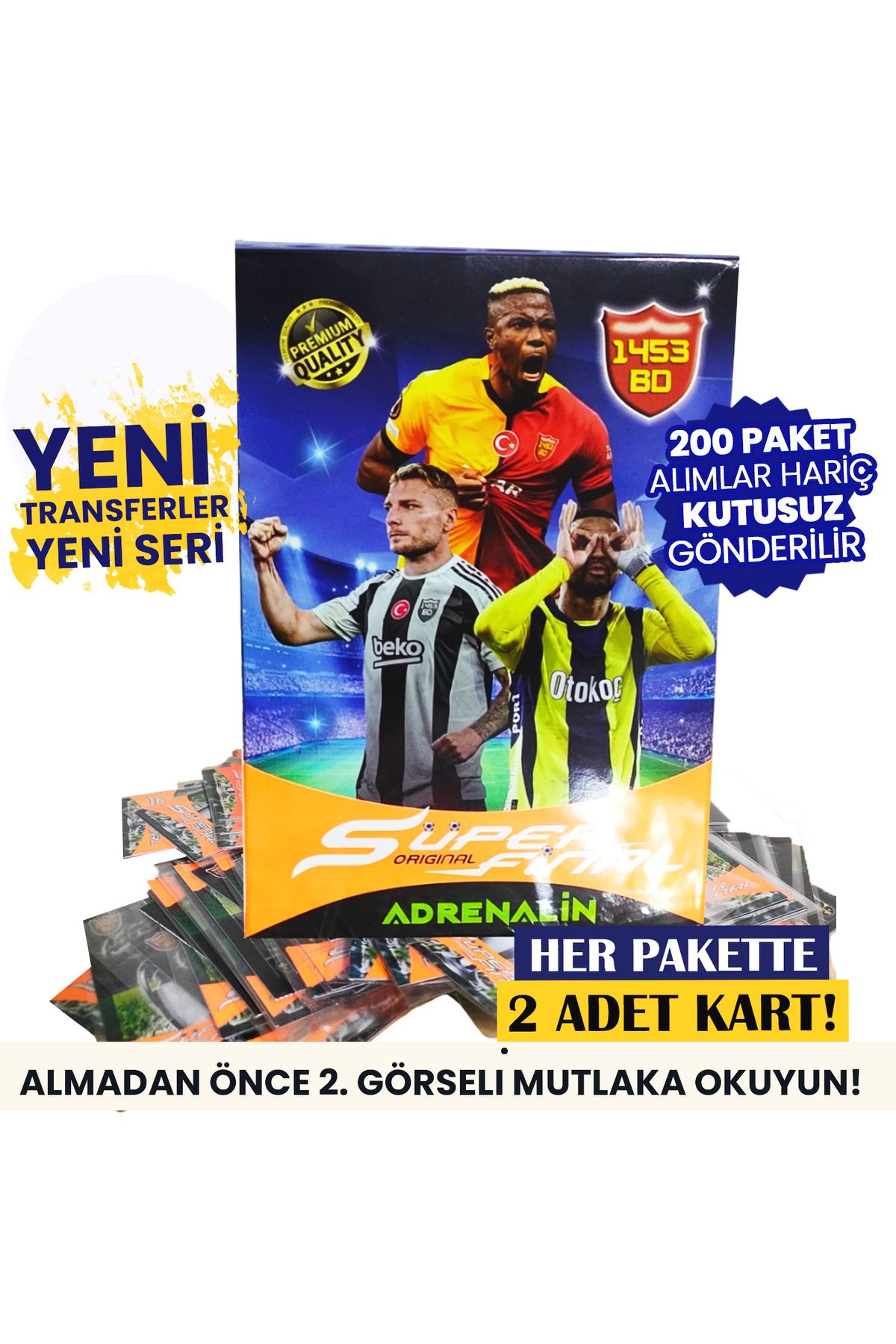 BambaPaw 2025 Yepyeni Süper Final Serisi Oyuncu Kartları Süper Final Futbolcu Kartı 25 Paket 50 Adet Kart