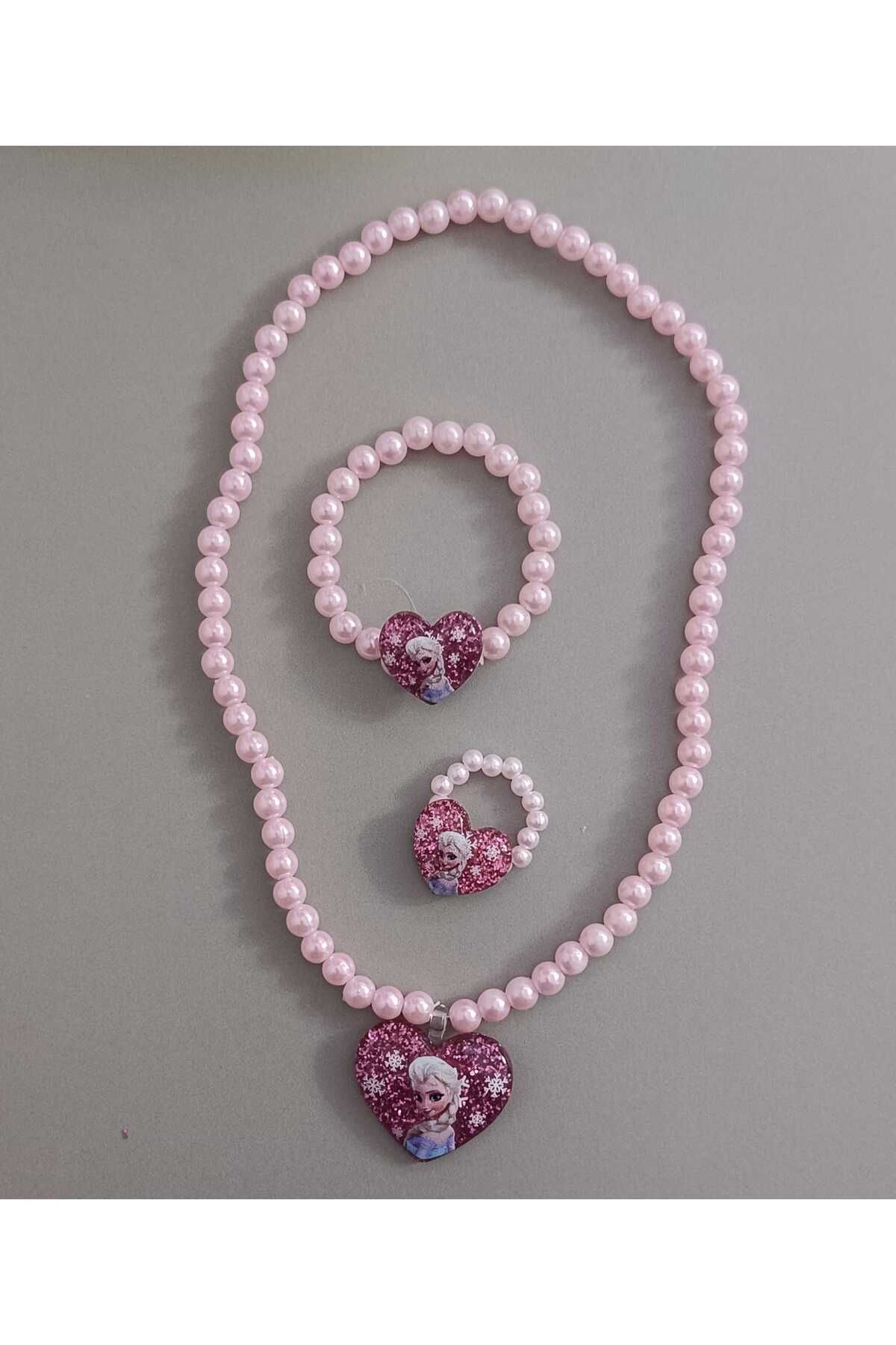 Eva Rose-Girl's Necklace Ring Bracelet Set Children's Jewelry Set Children's Necklace Children's Bracelet Children's Ring 3