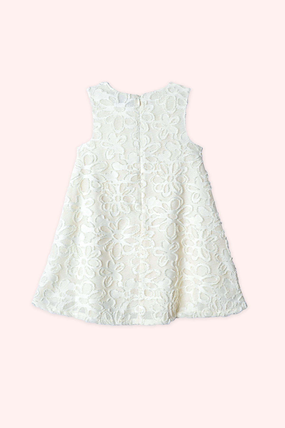 Panço Kız Bebek Çiçek Dokulu Ekru Parti Elbisesi fotoğrafı 3 (önizleme)