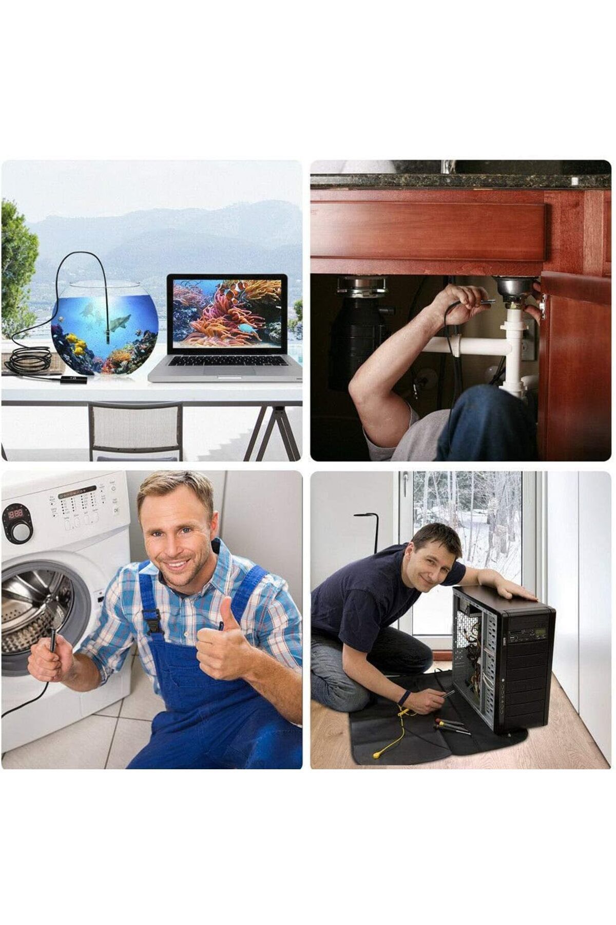 fulina-8mm WiFi Endoscope,500mAh,2m Cord,With 720P Resolutions,IP67 waterproof,for iOS,Android,Windows 8