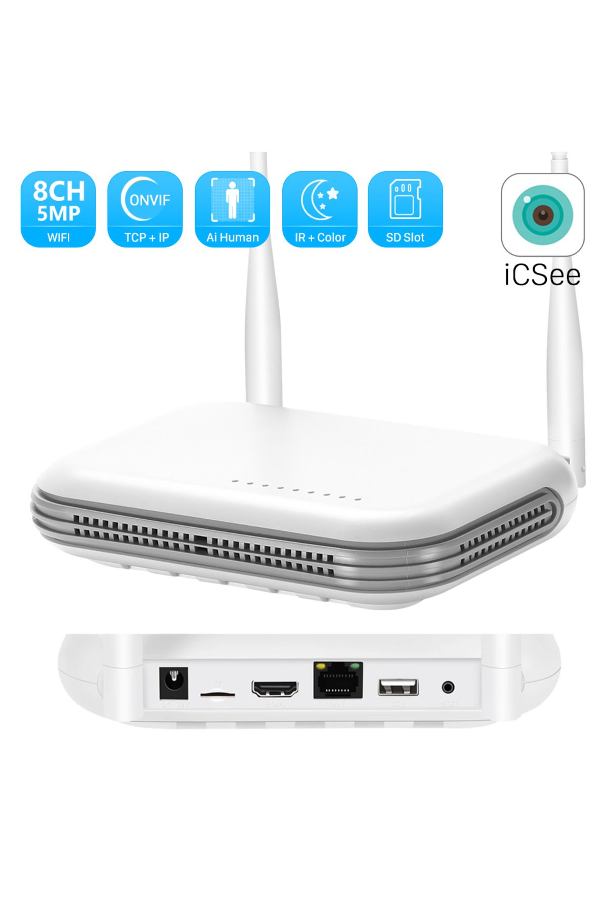 Choice-None Eu Plug 8ch Mini Wifi Nvr H.265 Onvif Wireless Network Video Recorder Support Face 1