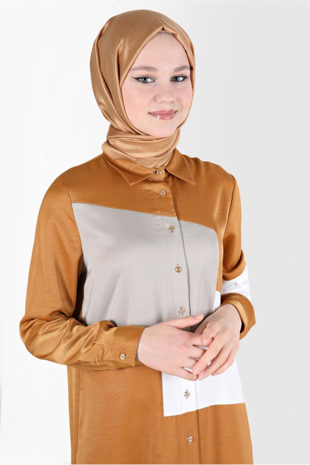 تونیک هندسی دکمه دار 42581 Alvina