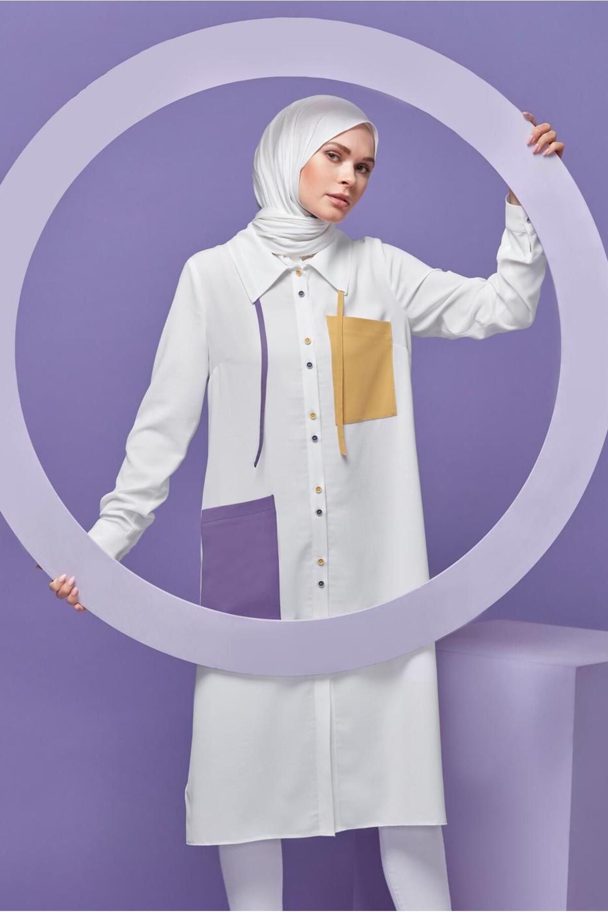 تونیک ترکیبی سه رنگ 41546 Alvina