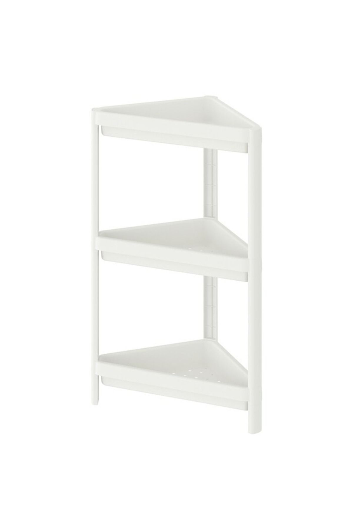 IKEA-وحدة رفوف زاوية من فيسكين - 33×33×71 سم، لون أبيض، موفرة للمساحة، مقاومة للماء، سهلة التركيب بدون أدوات 1