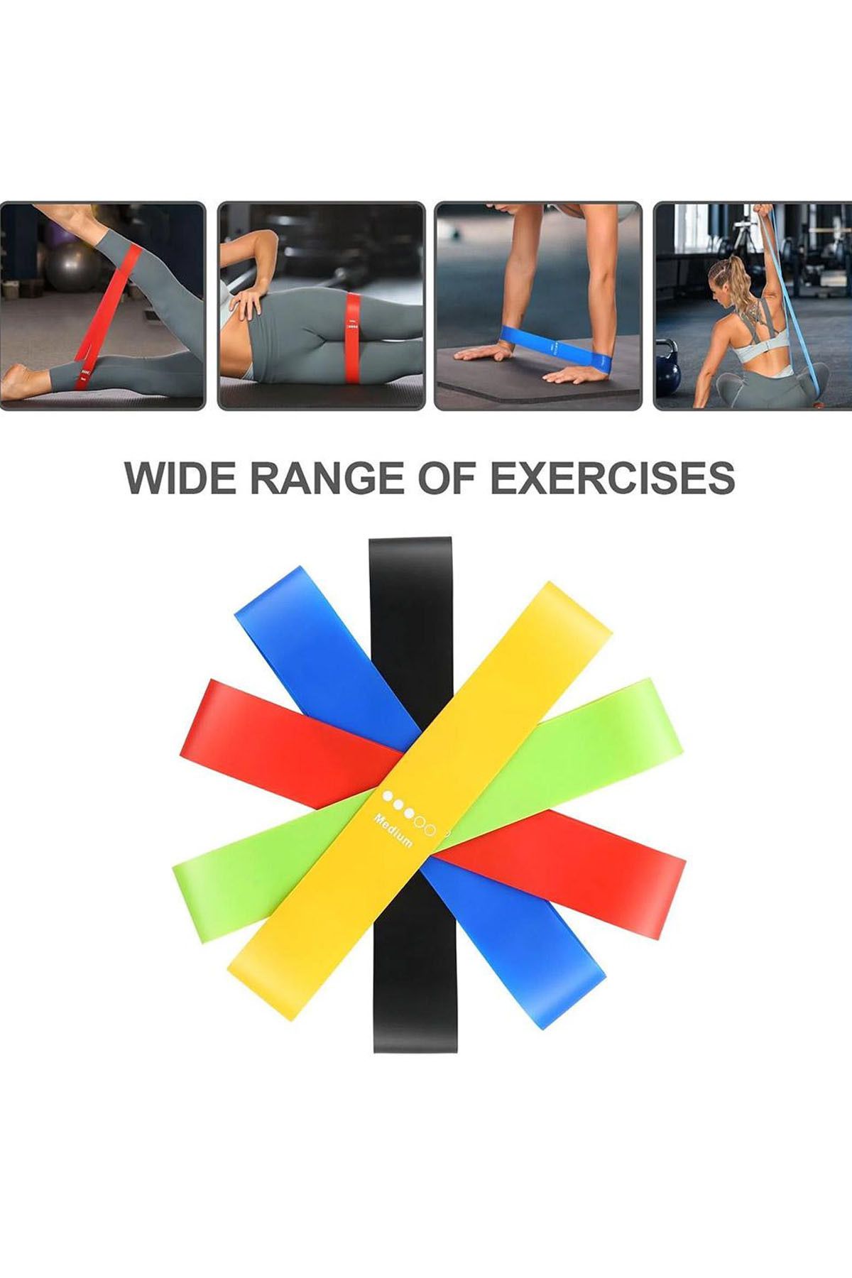 Jet-5 Different Levels Squat Band Set Resistance Rubber for Pilates and Aerobic Exercise 2
