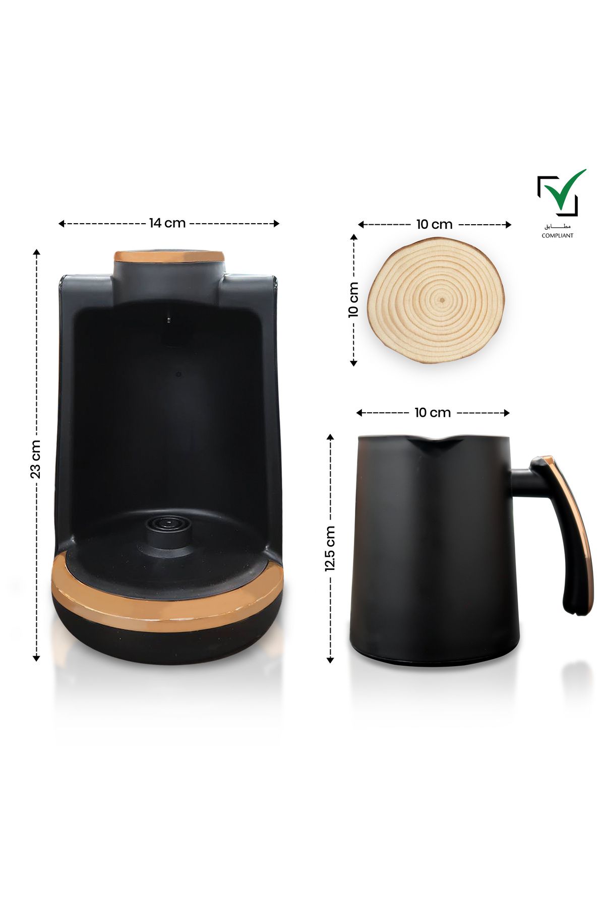 JINOU-Turkish Coffee Maker - 600w, Smart Touch, Premium Material, Non-stick Coating (2 COASTER SET FREE) 2