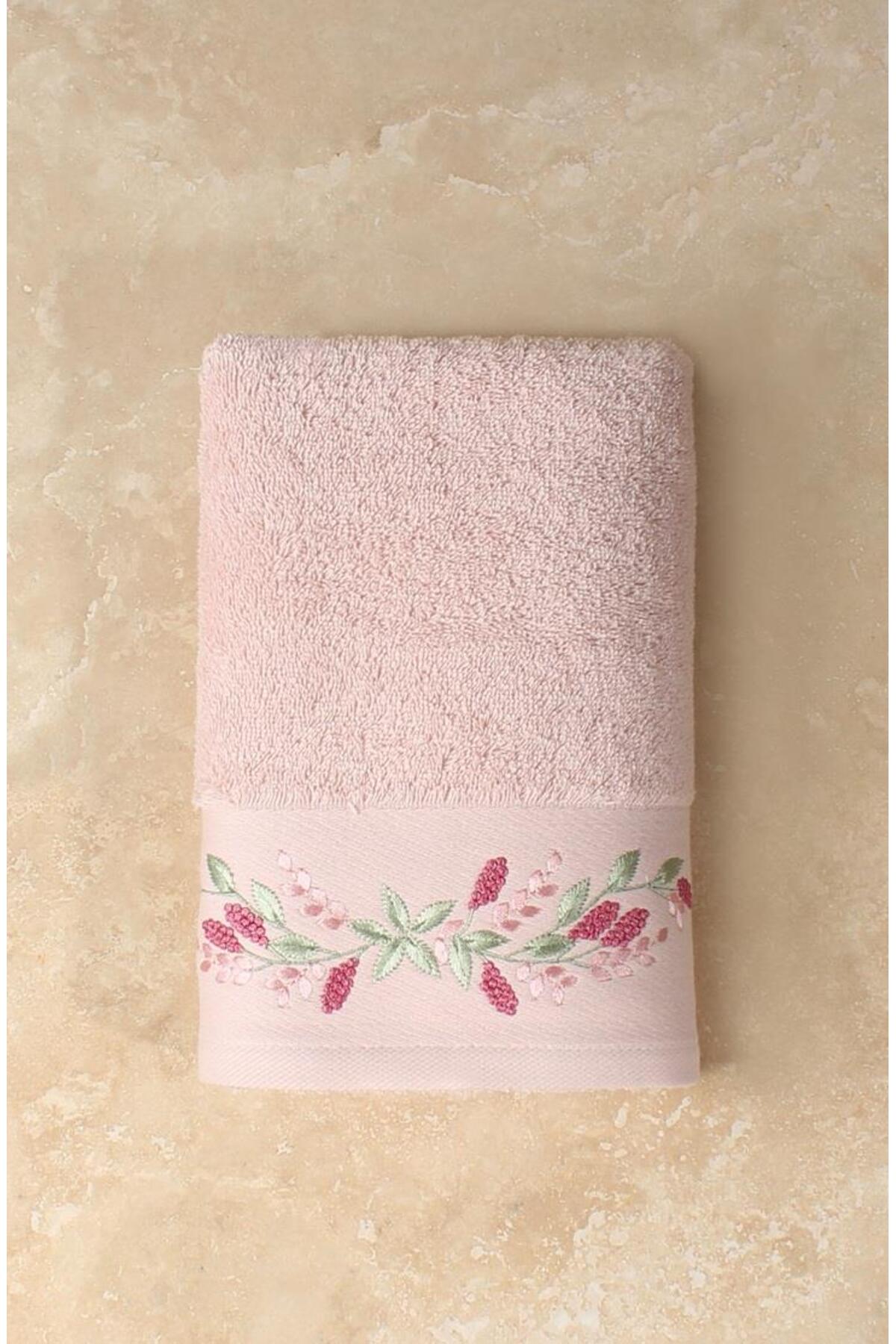 Warada 100% Cotton Embroidered Dowry Luxury Face Towel Soft Absorbent Quality 50x100 cm