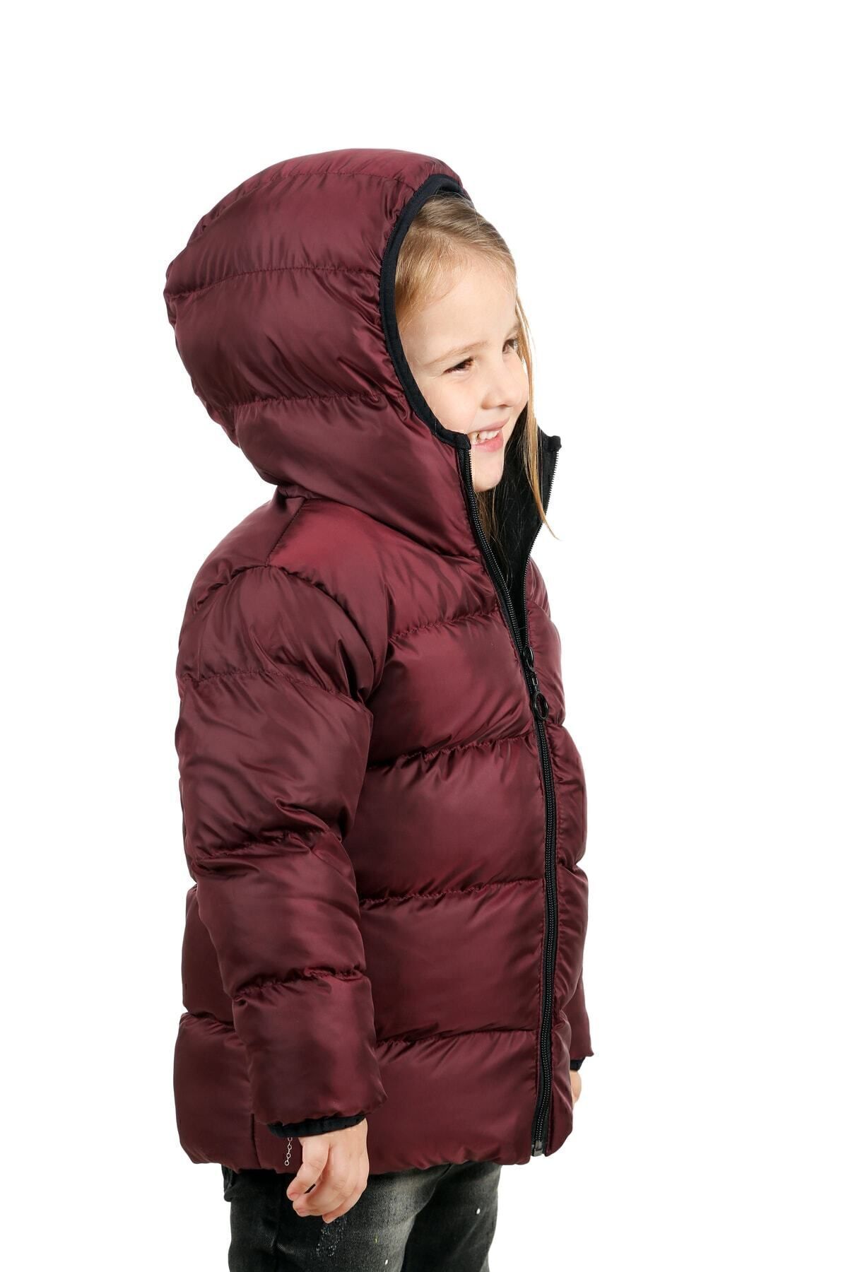 Outriverkids-Sports Girl's Burgundy Fleece Hooded Waterproof Wind Resistant Winter Coat 5