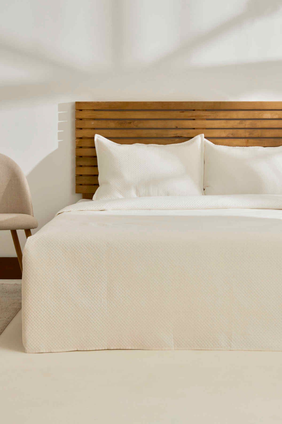 Kaşmir Home-Single Bedspread Set Cream 8