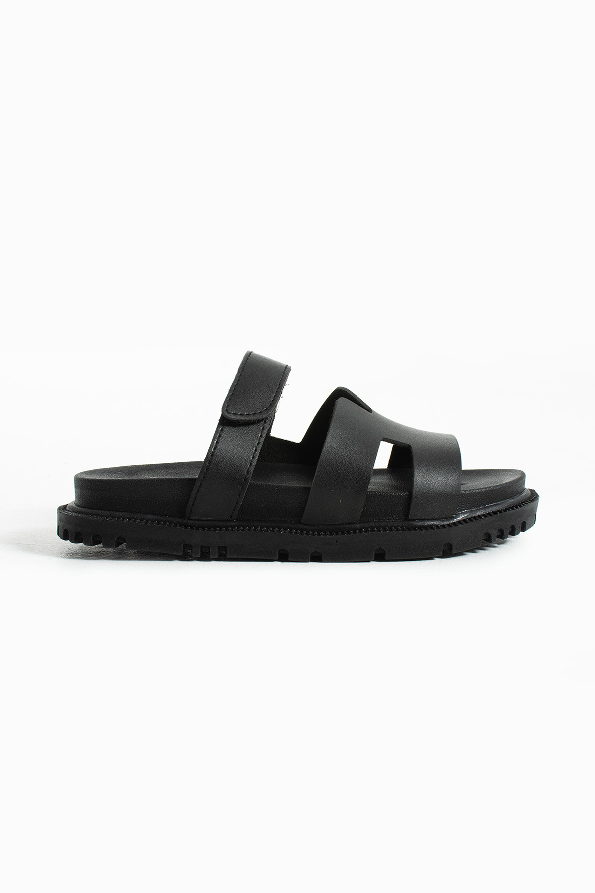 Moda Devrin-Black Skin Velcro Anatomical Comfortable Sole Women's Slippers 6