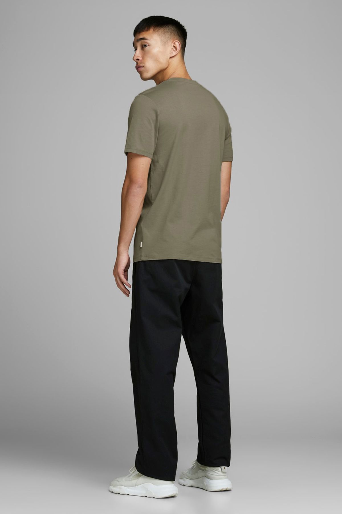 تی شرت خاکستری مردانه Jack & Jones نخی ارگانیک جک اند جونز اسلیم فیت قهوه ای 12156101 Jack & Jones