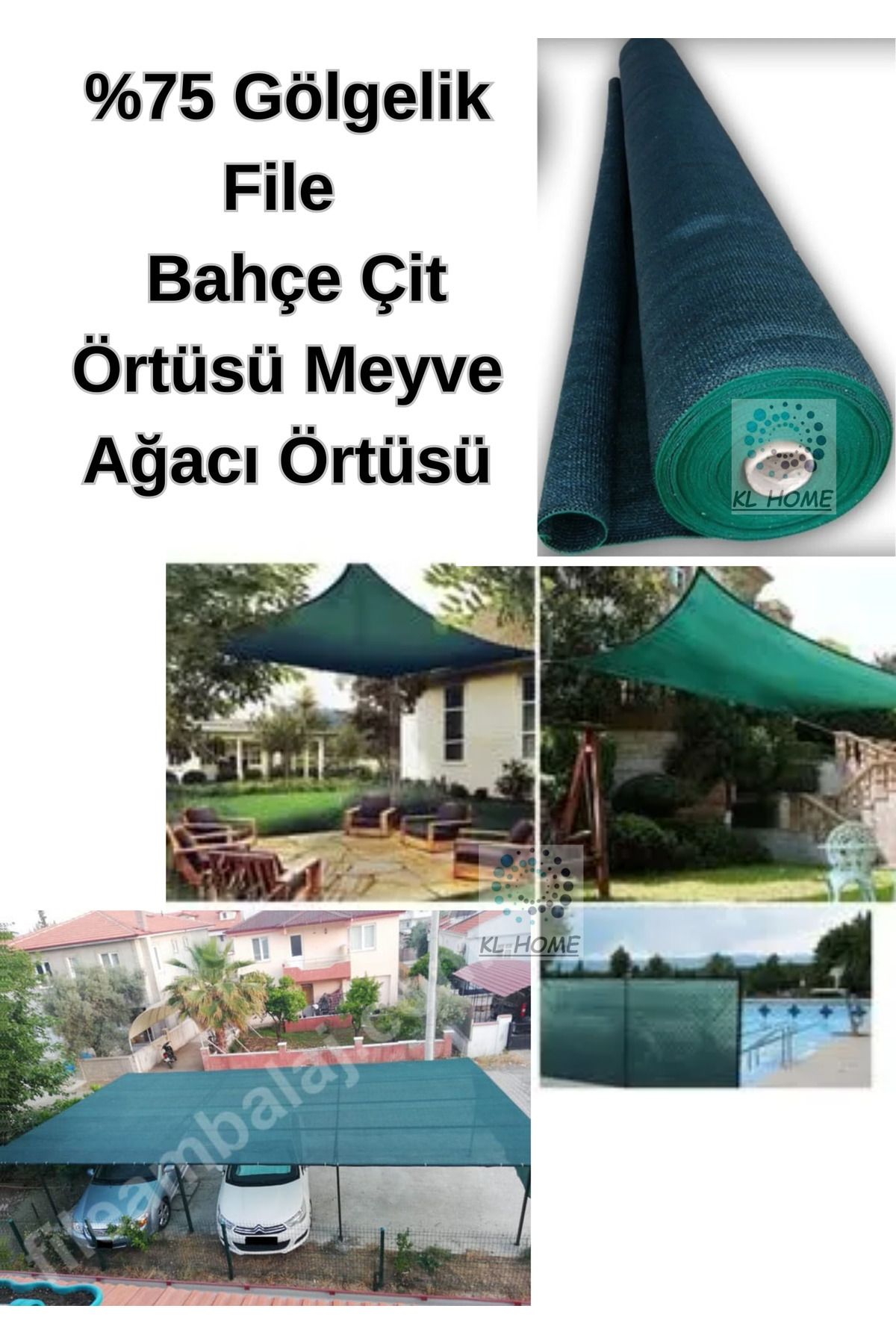 KL HOME 5m2  fiyatı -  %75 Gölgelik File 1m X 5m Bahçe Çit  Örtüsü Meyve Ağacı Örtüsüdür