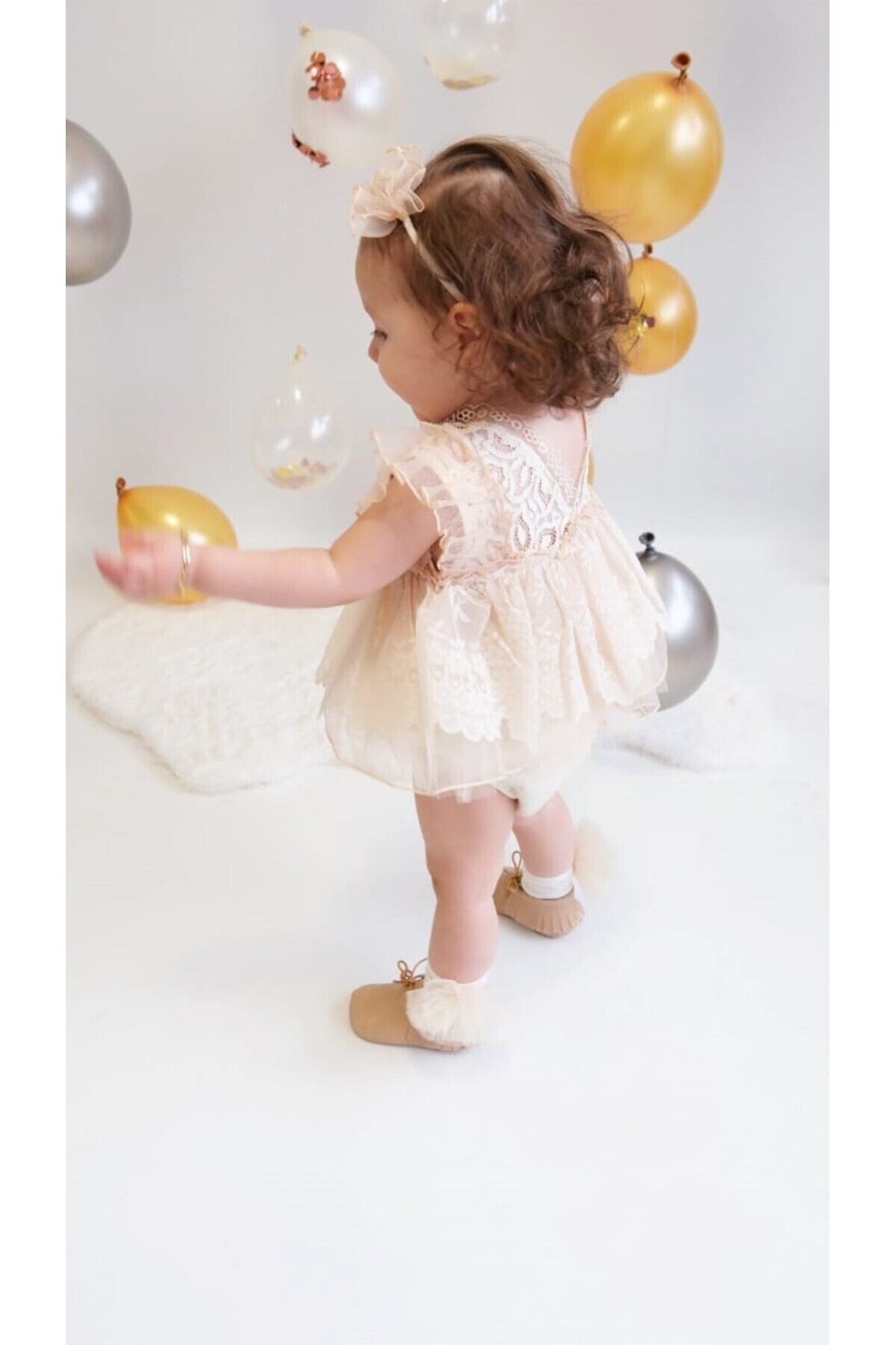 bebeksen İNCİ DETAYLI DANTEL ABİYE KIZ BEBEK ÖZEL GÜN DOĞUM GÜNÜ ELBİSESİ fotoğrafı 2 (önizleme)