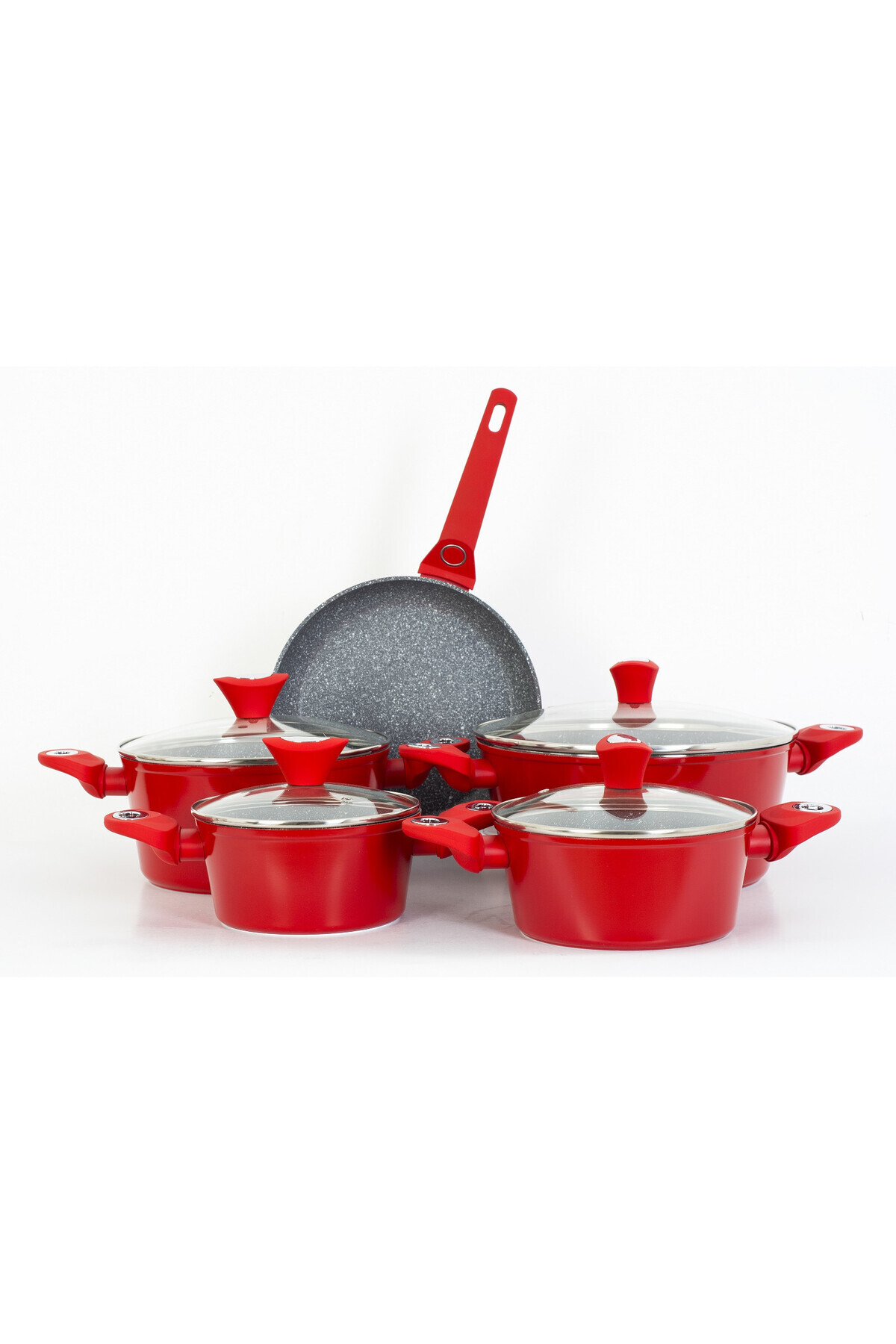 Zilan-9-piece pot set, Zilan ZLN-3260, Aluminum material, Granite interior, Induction compatible 2