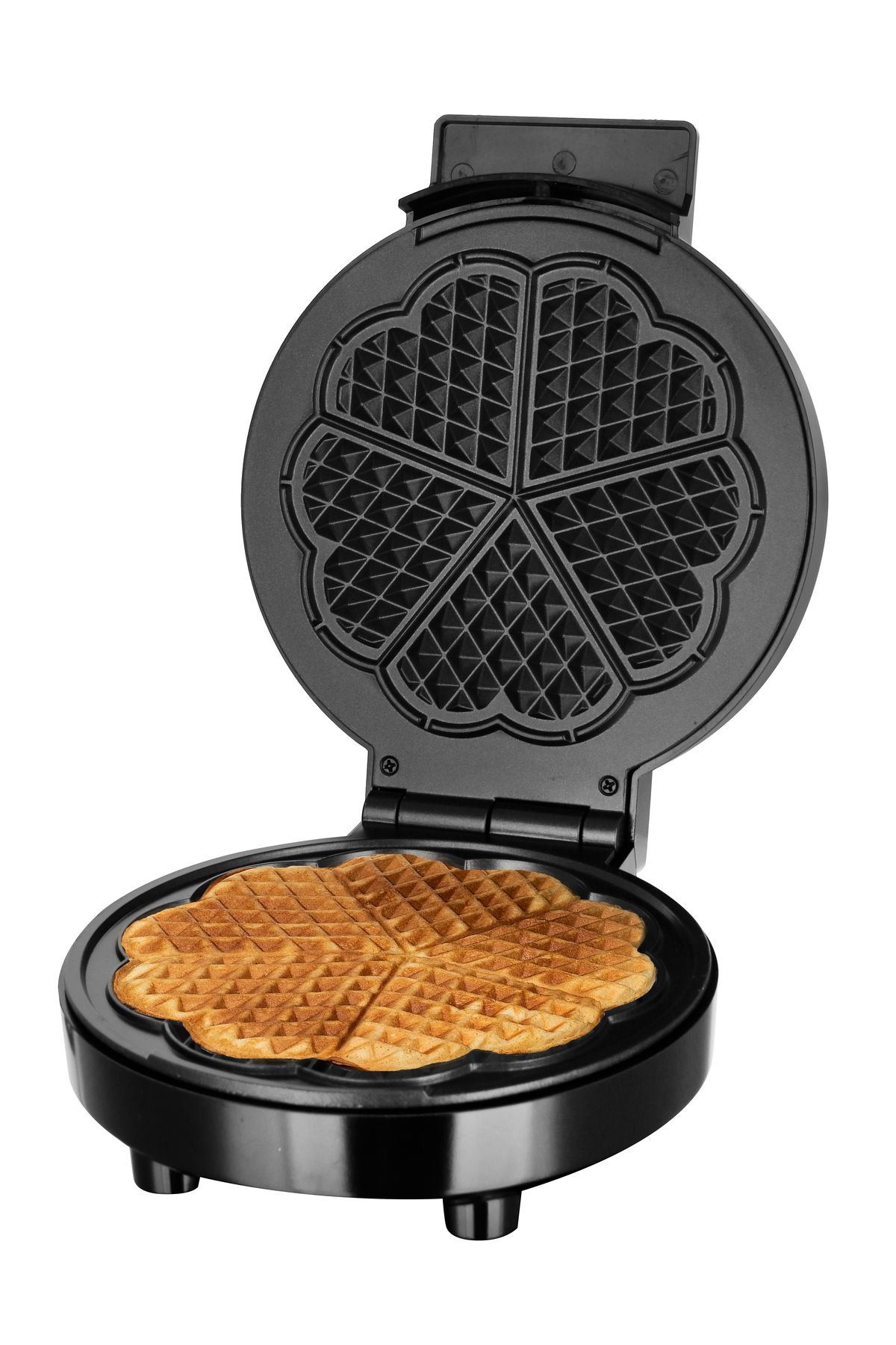 STARCREST-STARCREST WM-1912 Waffle Maker, 1000 W, 5 Waffles, Non-stick Plates, Black 1