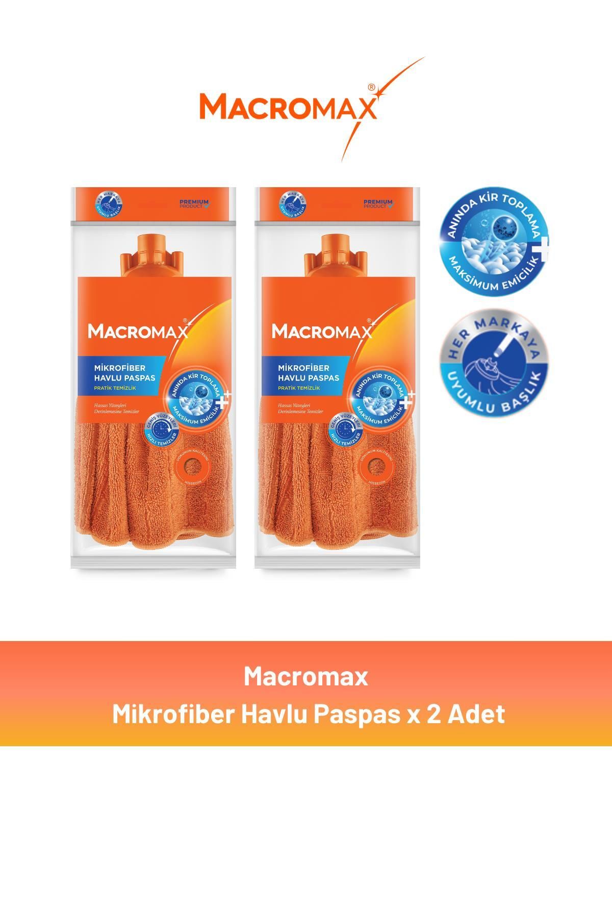 MACROMAX Mikrofiber Havlu Paspas x 2 Adet