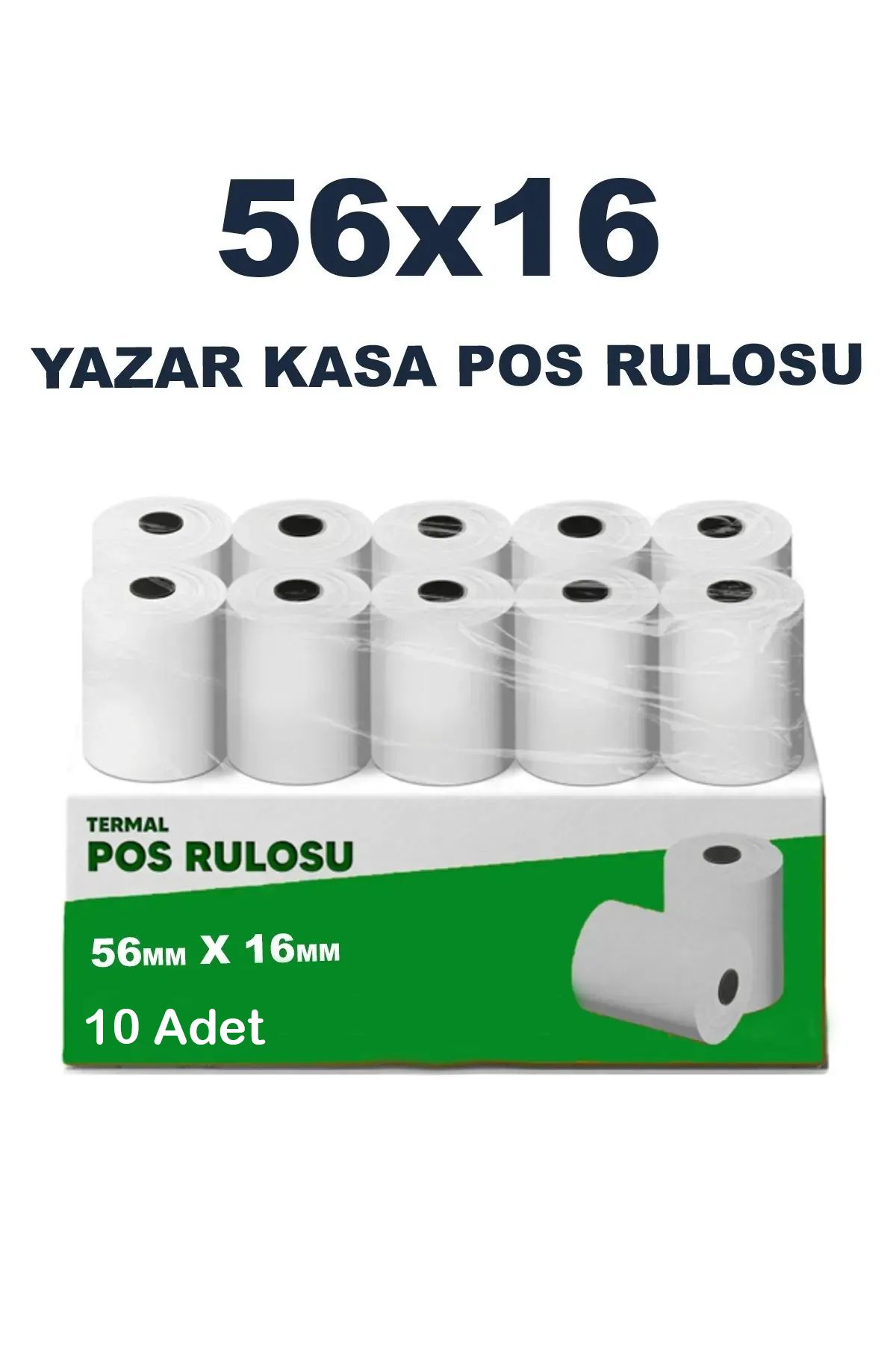 Merwish 56mm x 16m Termal POS Rulo Kağıt Termal Yazıcı ve Yazar Kasa İçin Uyumlu Net Kalıcı Baskı 10 Adet