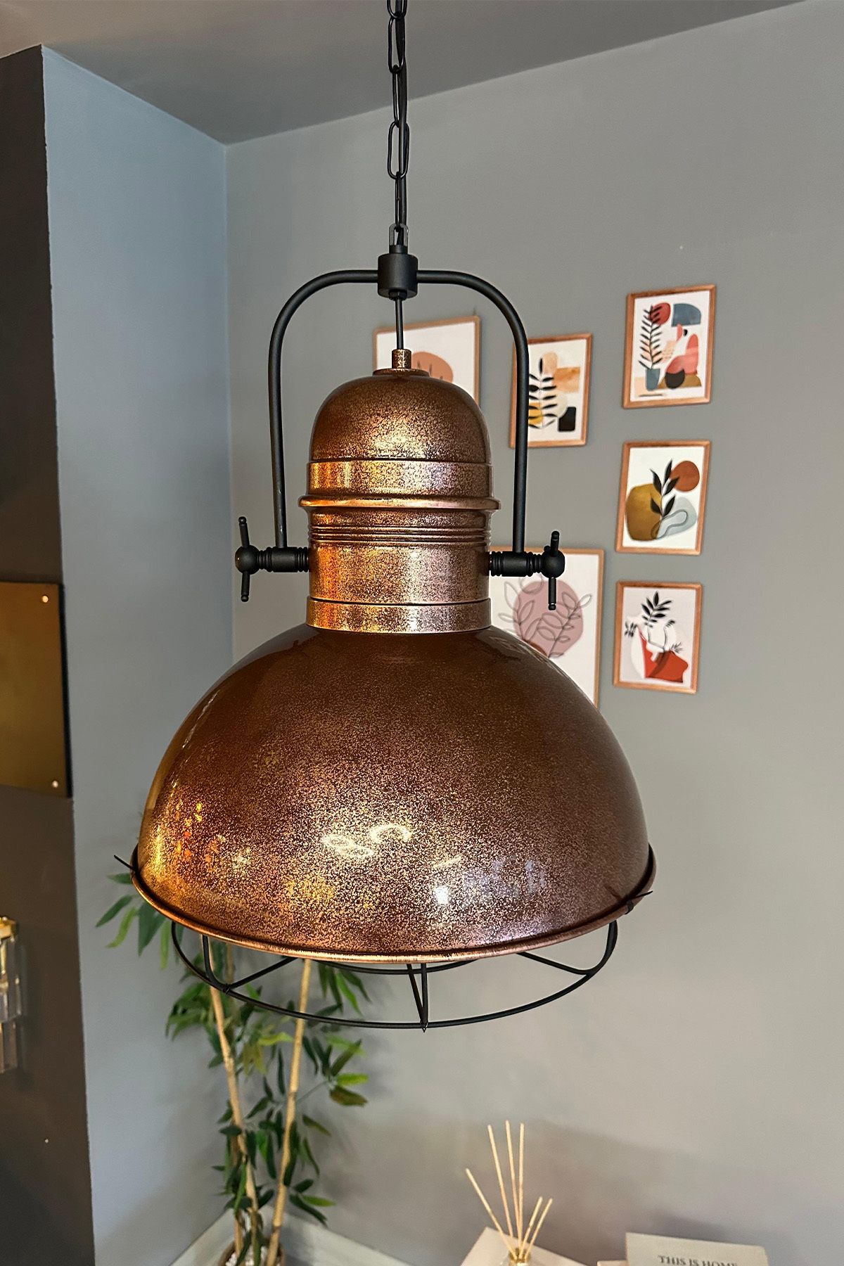 Bamyum-Copper Color Single Pendant Lamp Chandelier Rustic Lamp Models Living Room Kitchen Hairdresser Patisserie Chandeliers 4