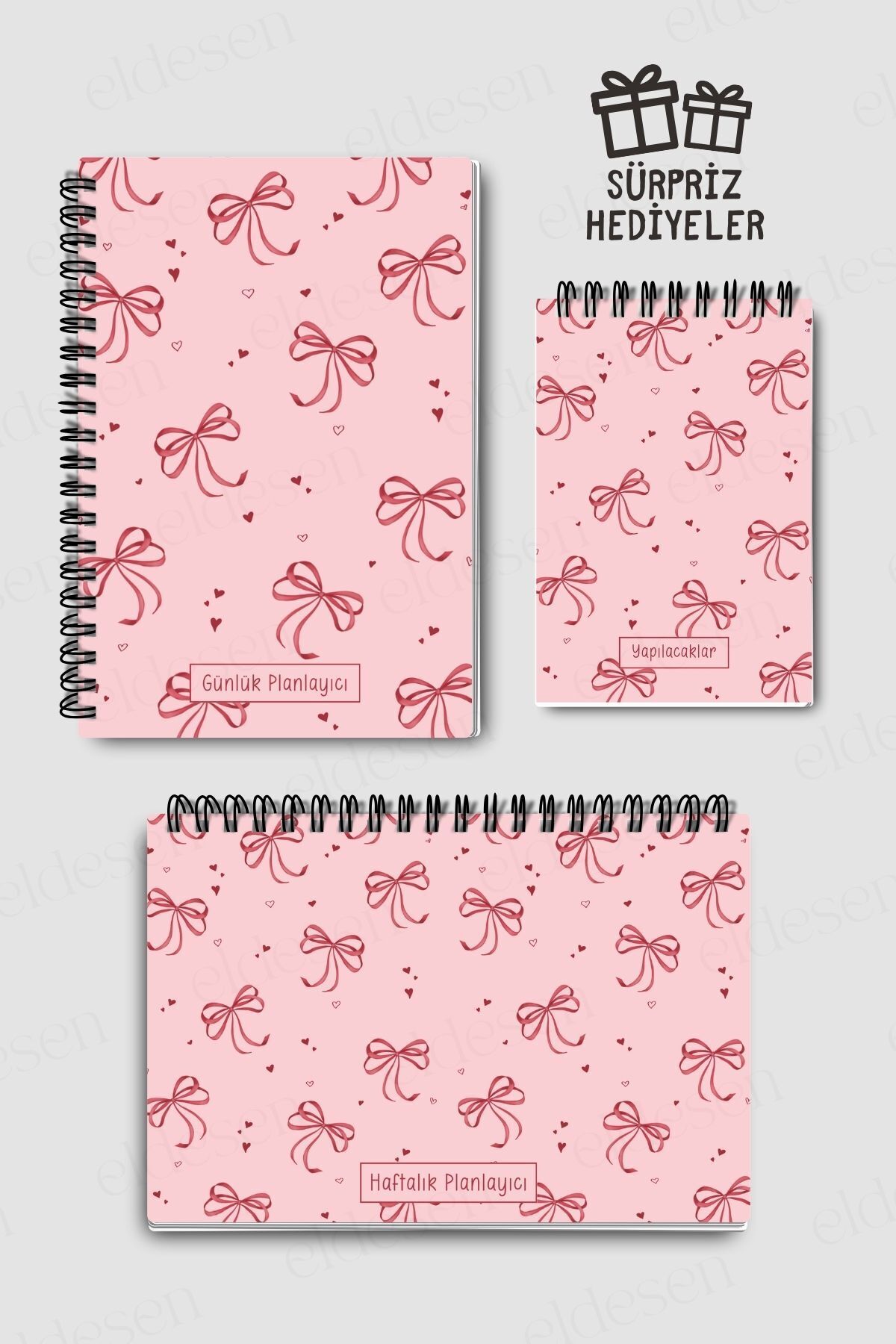 Eldesen Tasarım 3'lü Planlama Seti, Günlük Planlayıcı, Haftalık Planlayıcı, Yapılacaklar, Akademik Ajanda