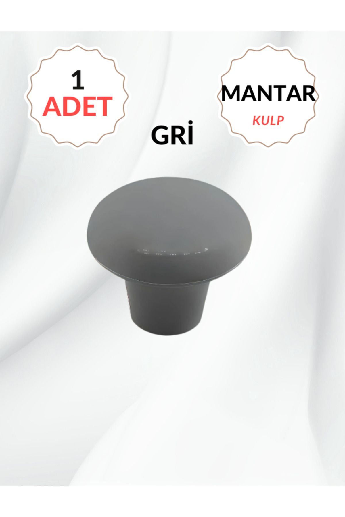 Mantar Plastik Düğme Gri Yuvarlak Mobilya Çekmece Düğme Kulp – Dayanıklı Ve Şık Tasarım