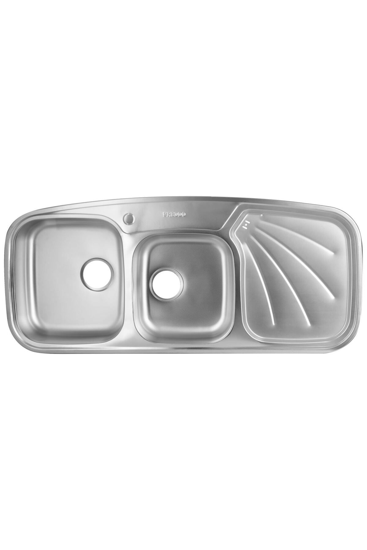 Freddo Chiuveta Inox Blat, 2 Cuve 116x50 Cm Anticalcar Wave, Sistem Antifonare, Sifon Inclus, Cuve Dreapta - Mărime unică