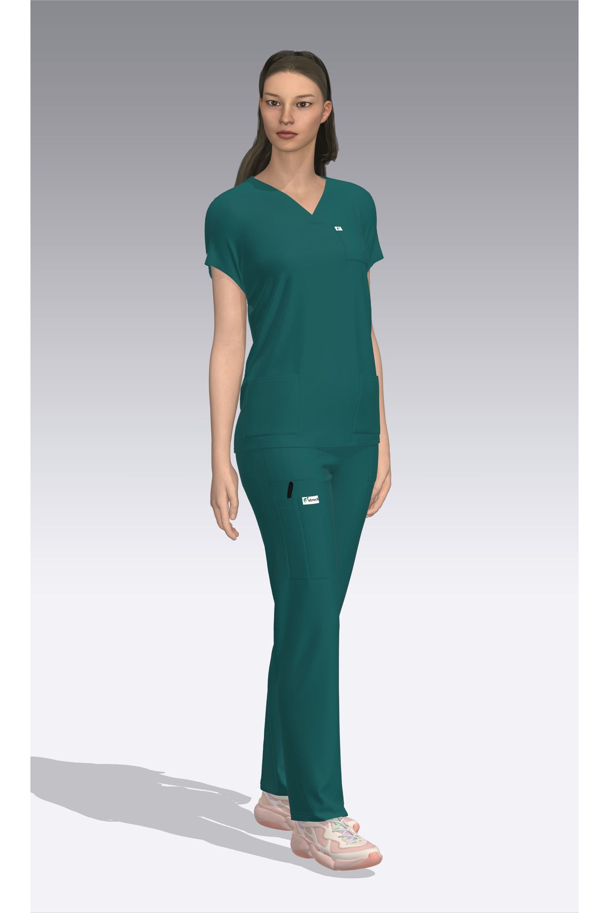 Myscrubs Doktor Hemşire Scrubs Yeşil Forma Takım