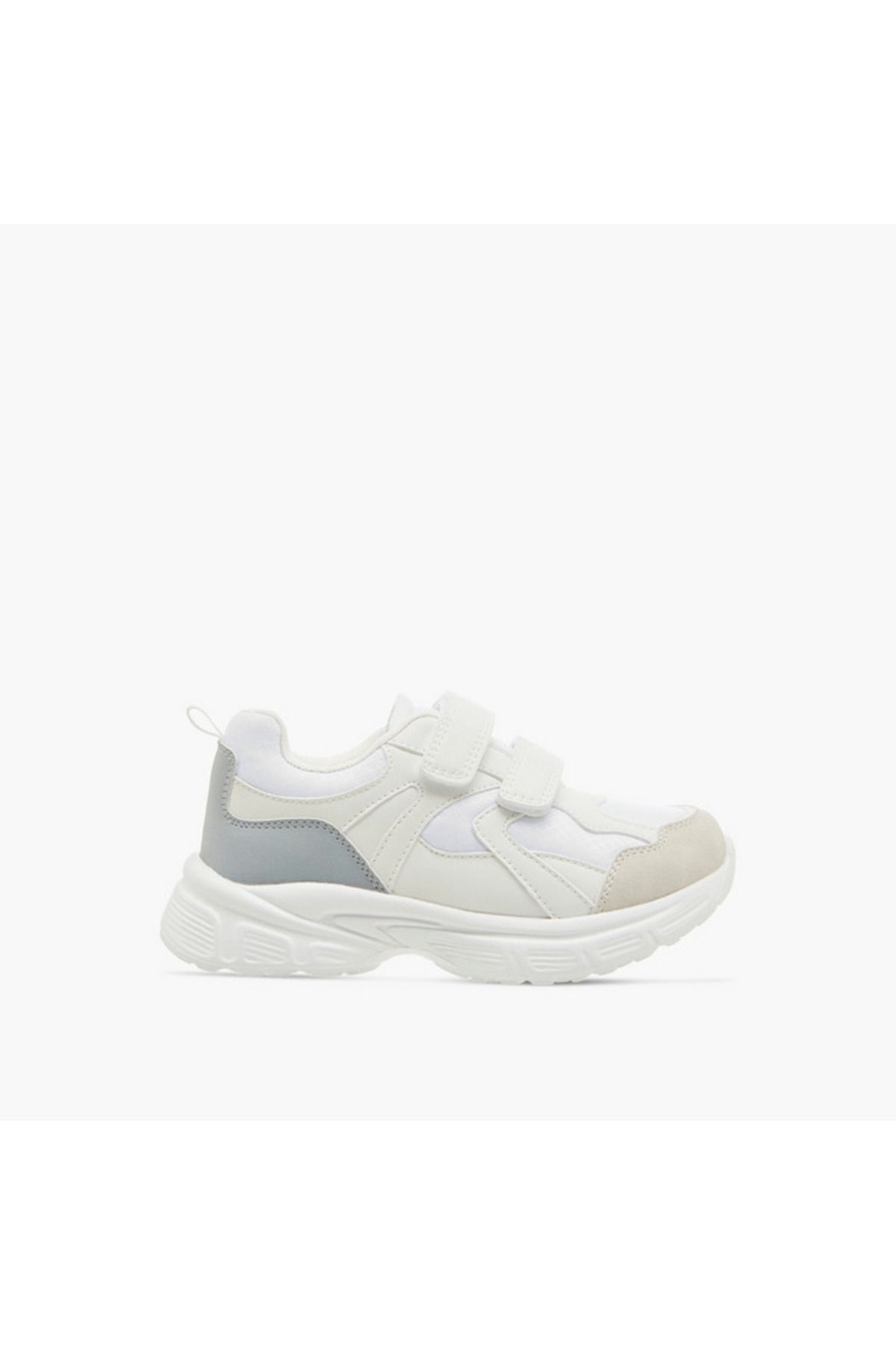 Juniors-Panelled Sneakers with Hook and Loop Closure 3