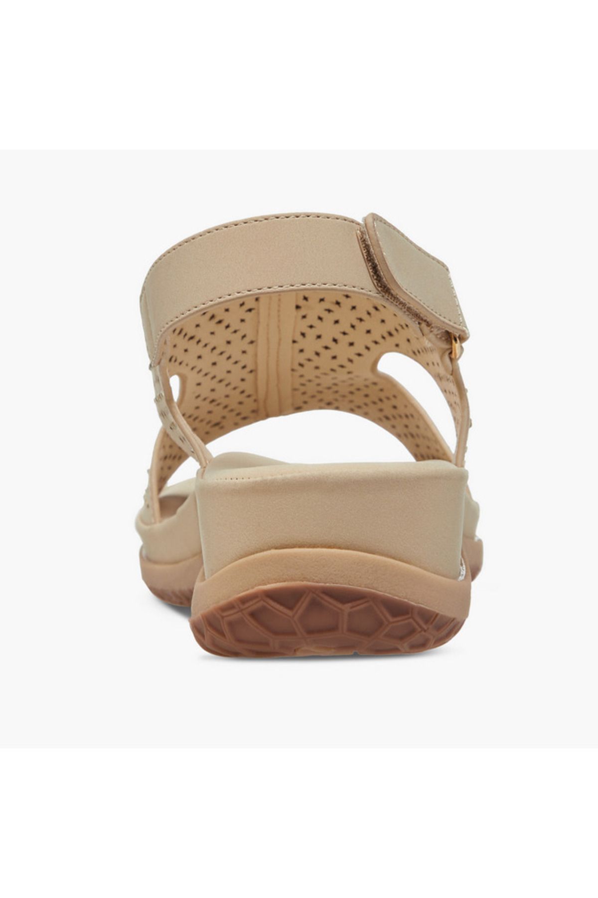 Le Confort-Laser Cut Detail Strap Sandals with Hook and Loop Closure 5
