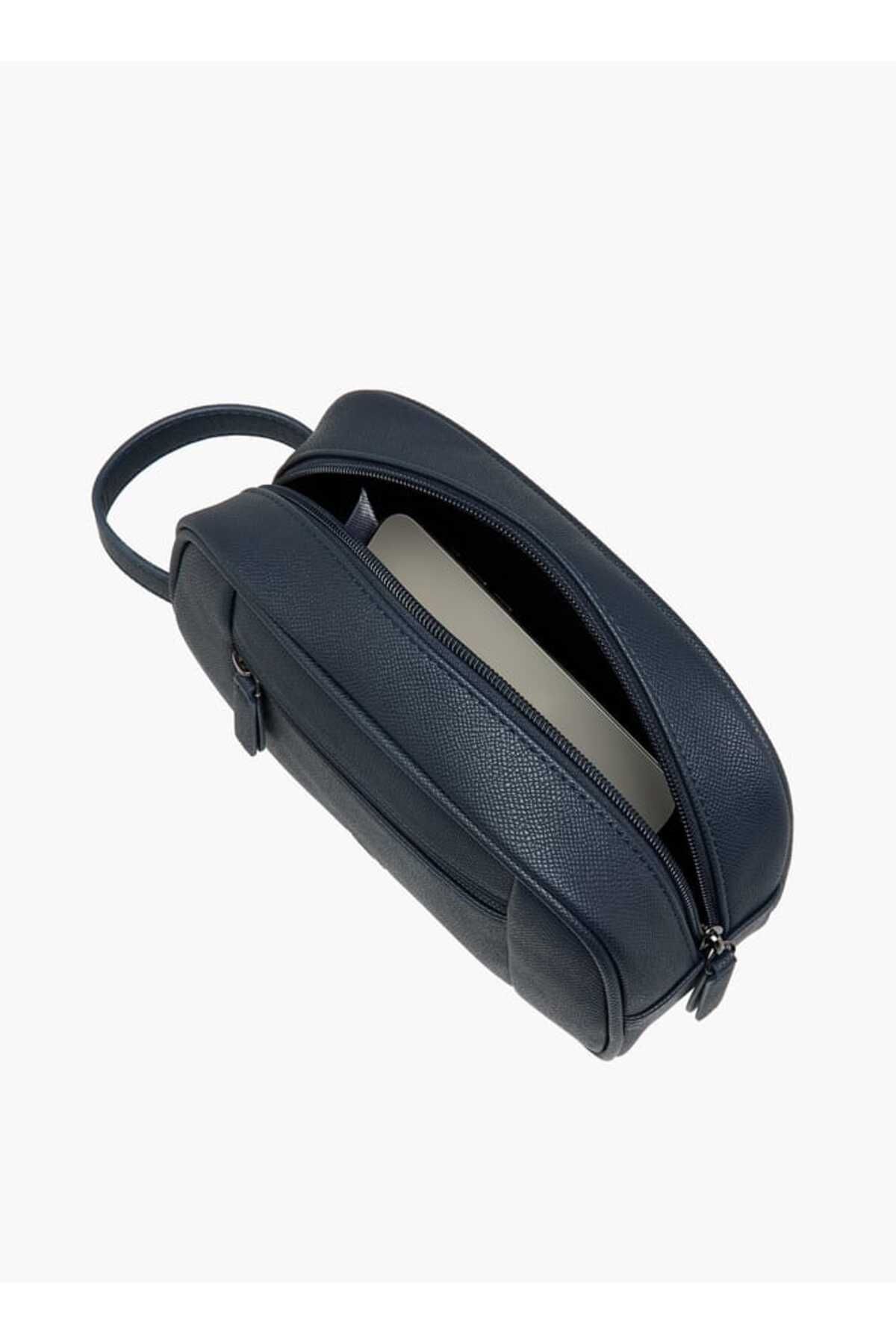 LBL by Shoexpress-Textured Pouch with Handle and Zip Closure 6